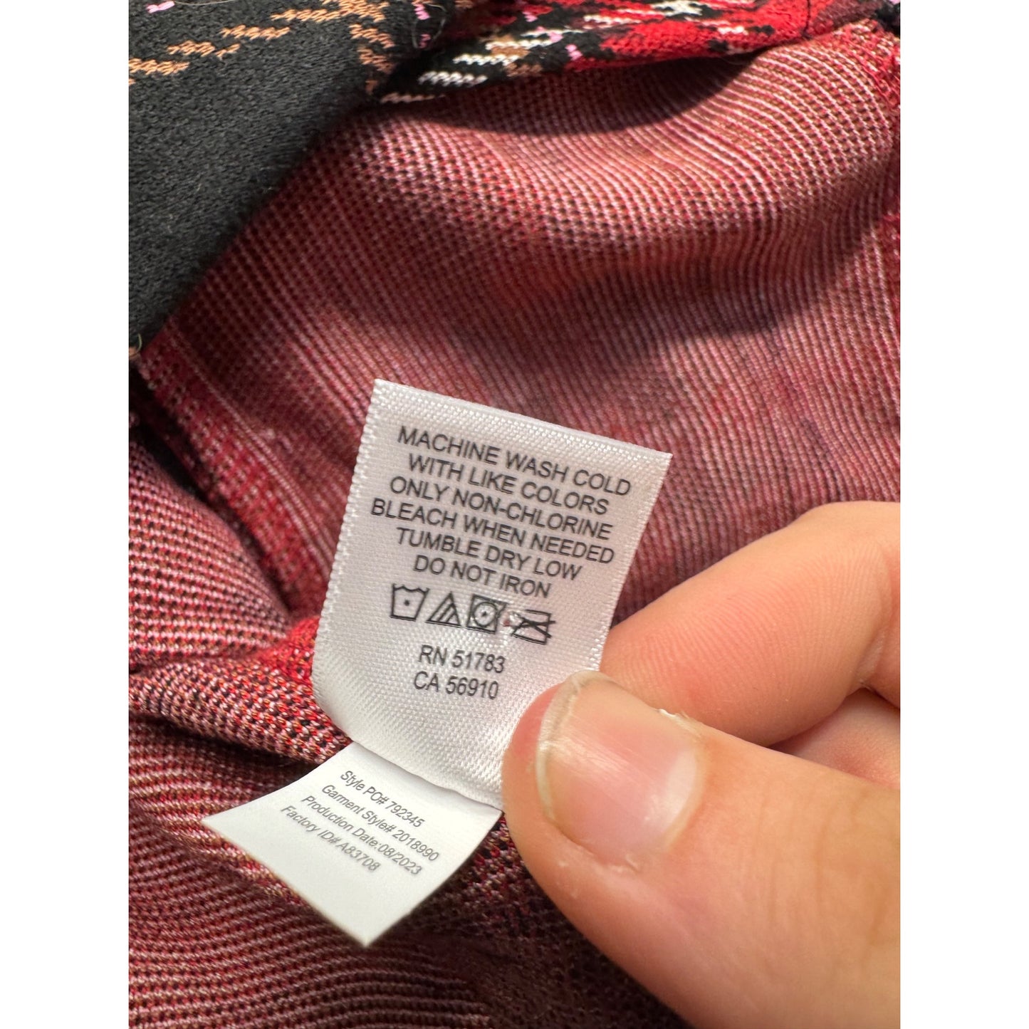 Maurices XS Red & Black Plaid Blazer With Velvet Collar Accent #9423