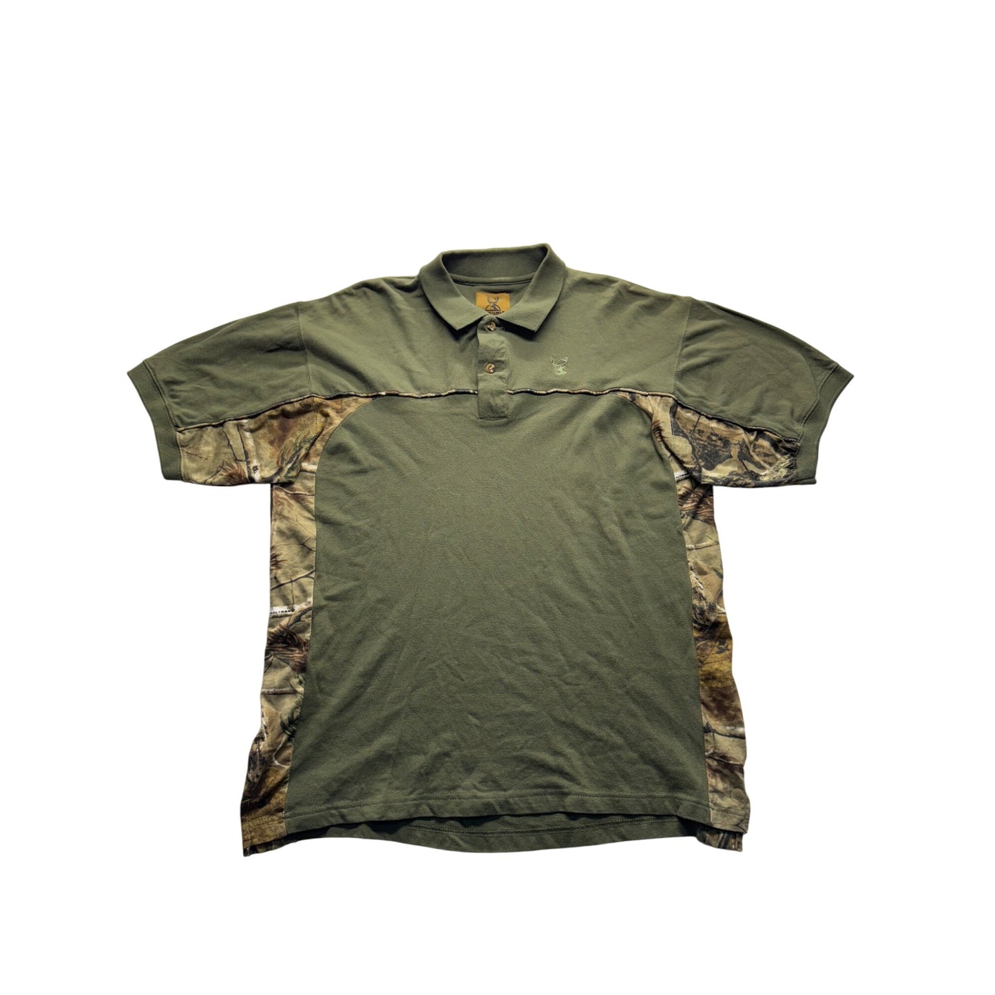 Buck Wear L Camo Accent Polo Shirt 100% Cotton Made In Pakistan #9183
