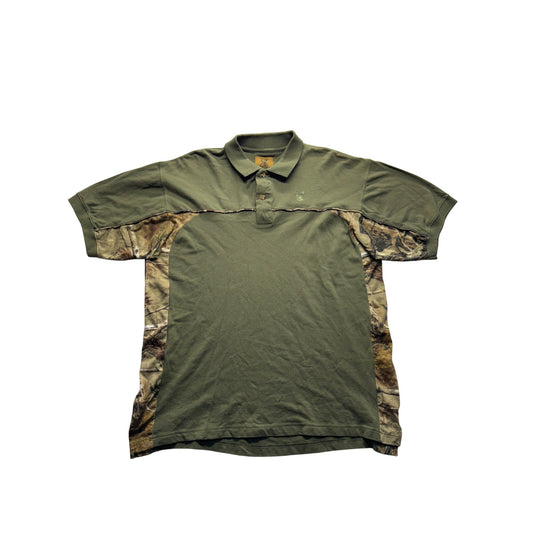 Buck Wear L Camo Accent Polo Shirt 100% Cotton Made In Pakistan #9183