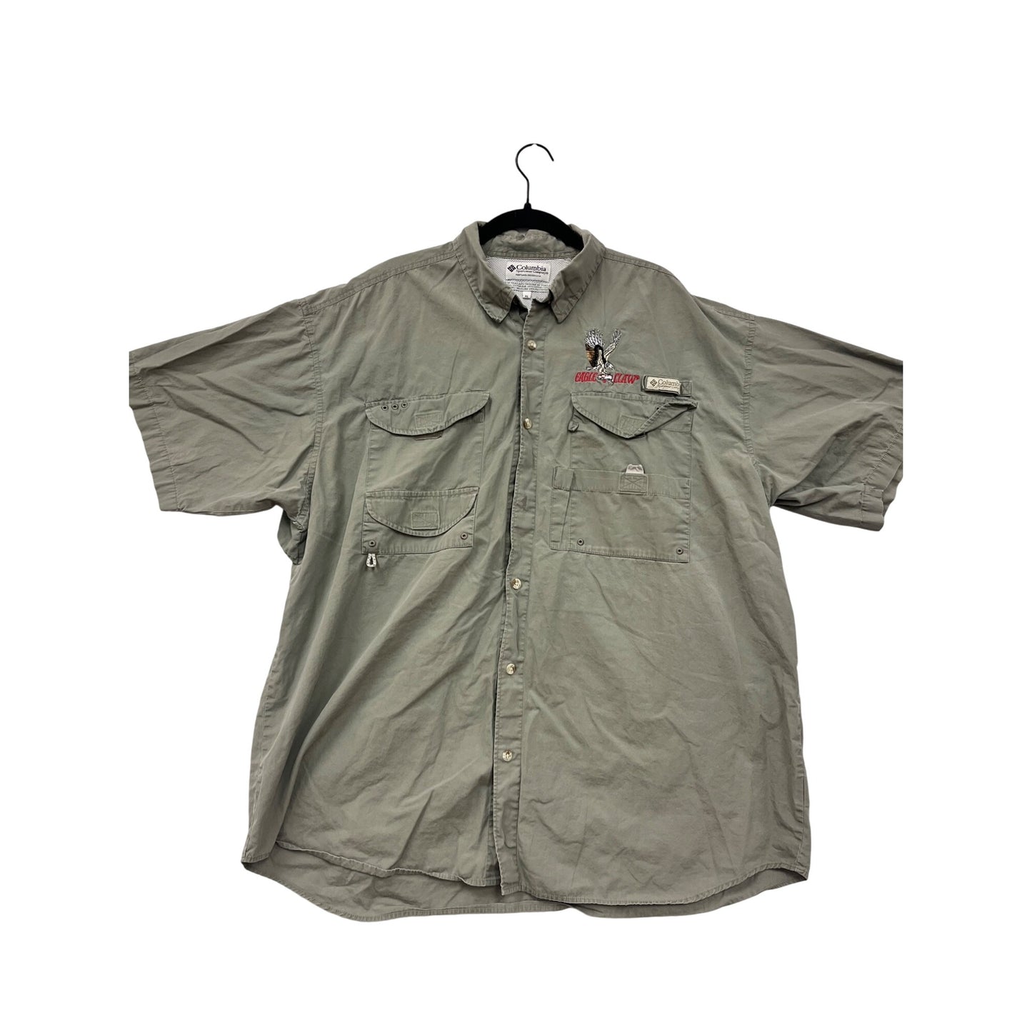 Columbia XL Short-Sleeve Button-Up Fishing Shirt #8788