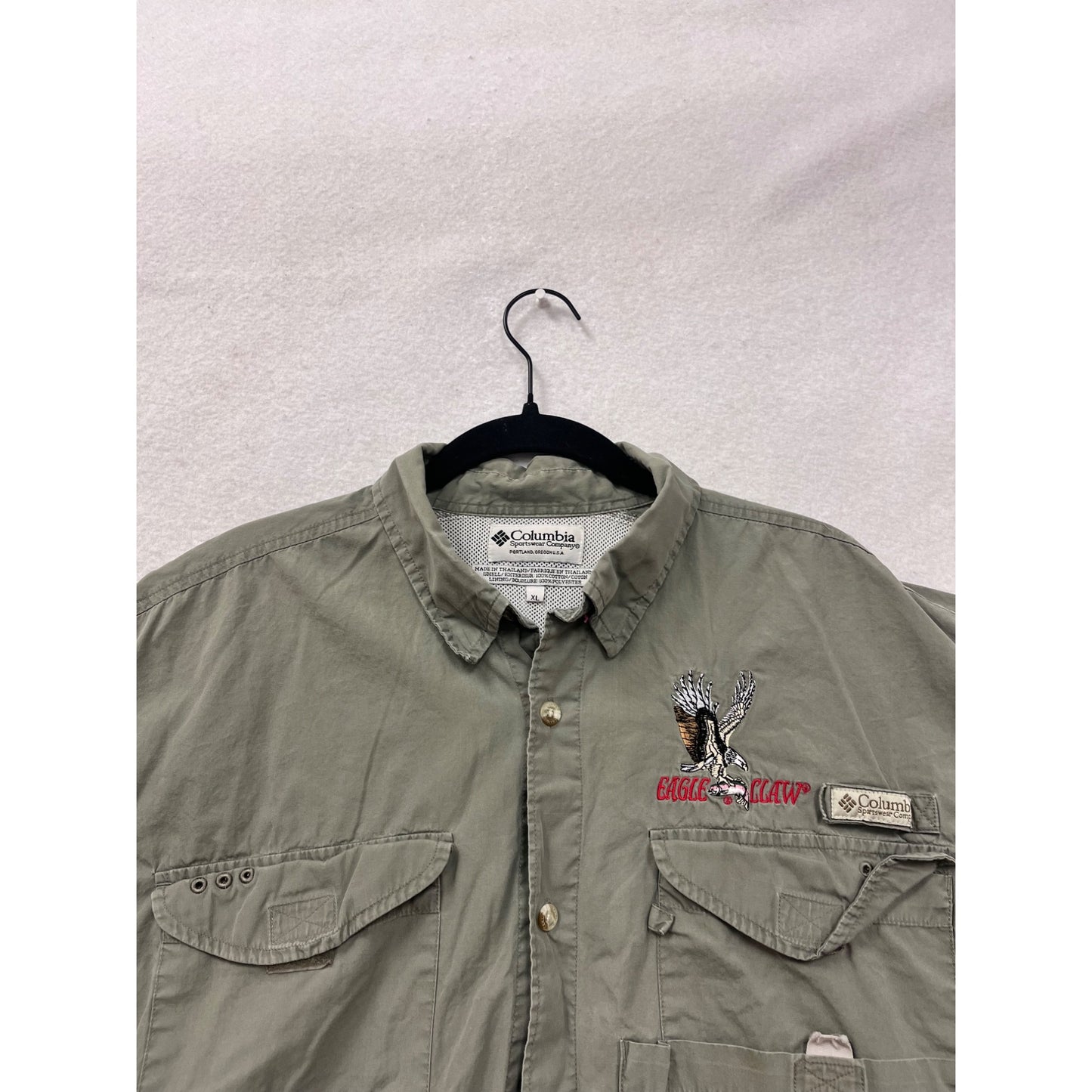 Columbia XL Short-Sleeve Button-Up Fishing Shirt #8788