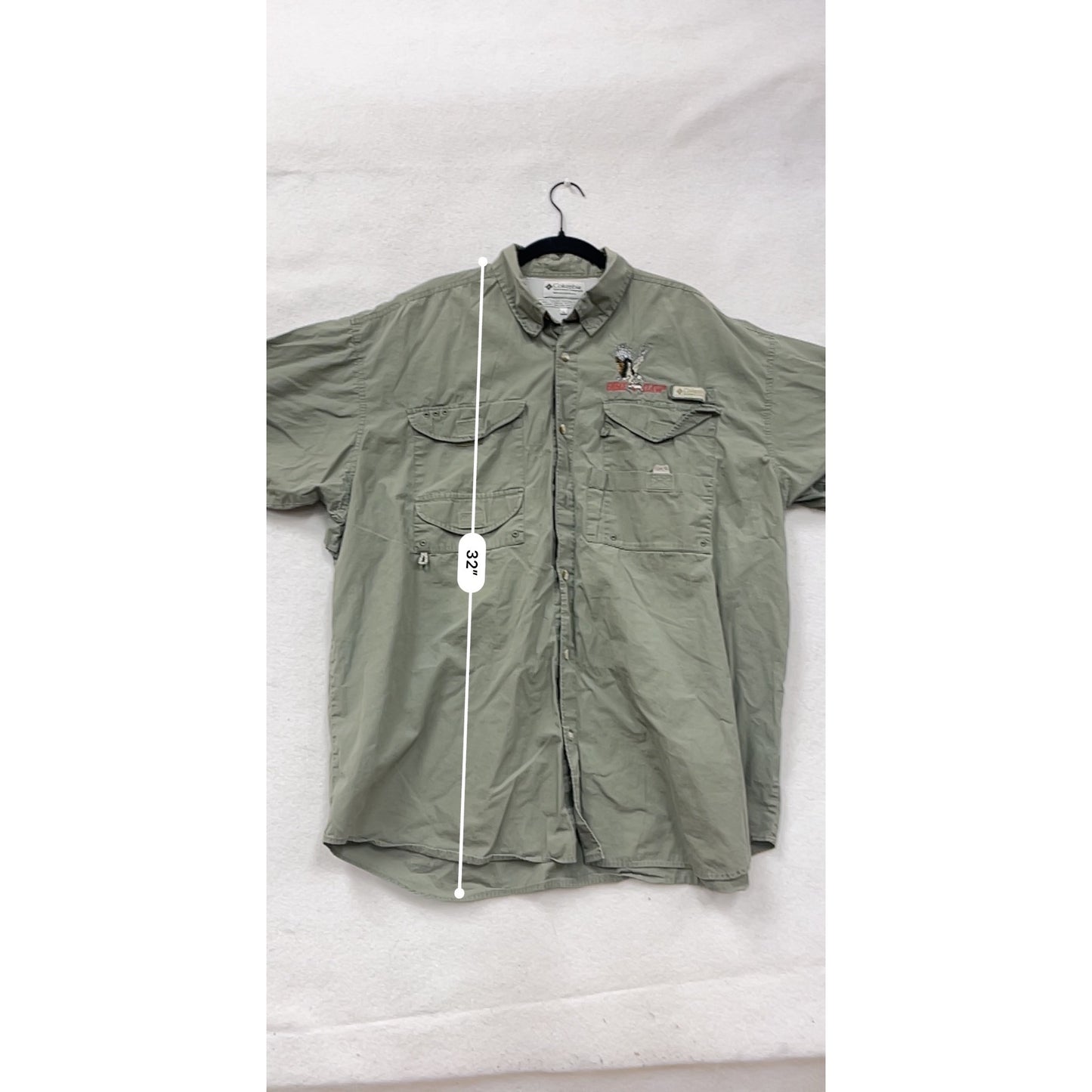 Columbia XL Short-Sleeve Button-Up Fishing Shirt #8788