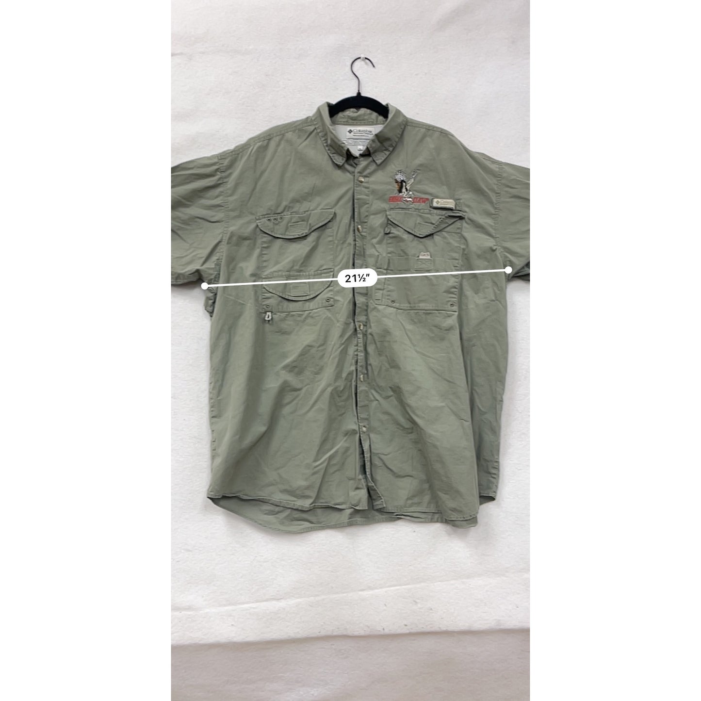 Columbia XL Short-Sleeve Button-Up Fishing Shirt #8788