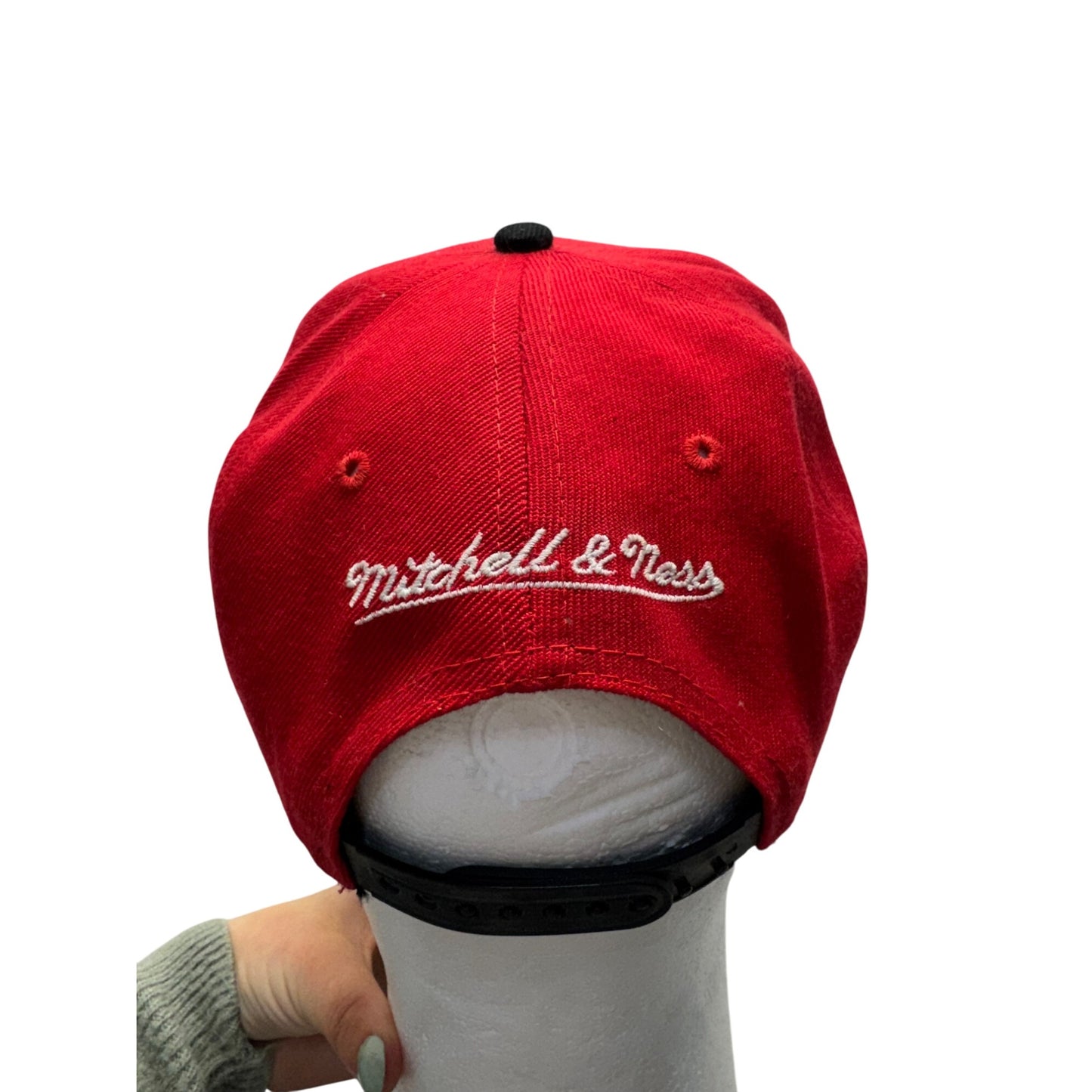 Mitchell & Ness Wool Chicago Bulls Red & Black Snapback Hat #7863