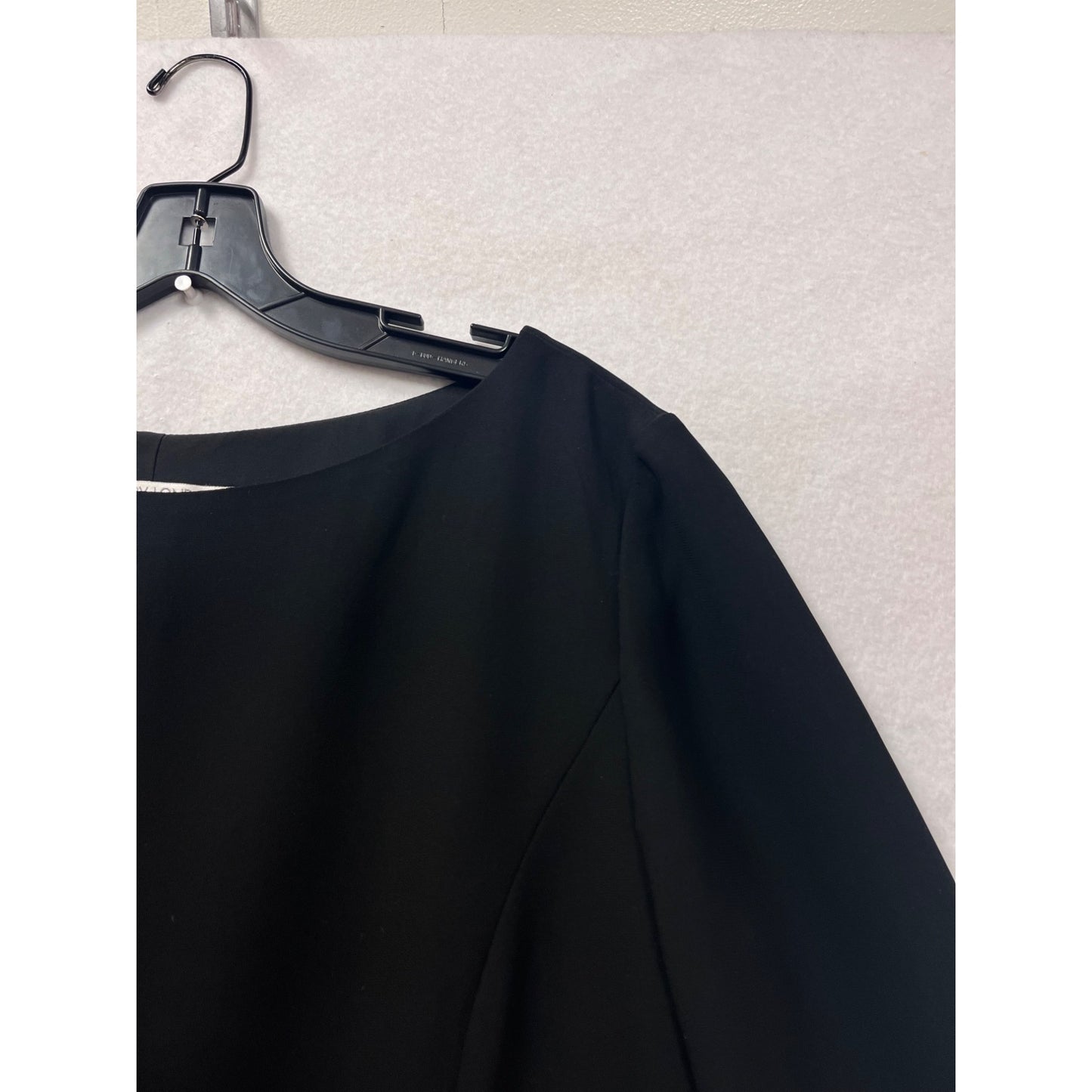 Size 12 Maggy London Womens Black Midi Dress W/ White Trim #8408