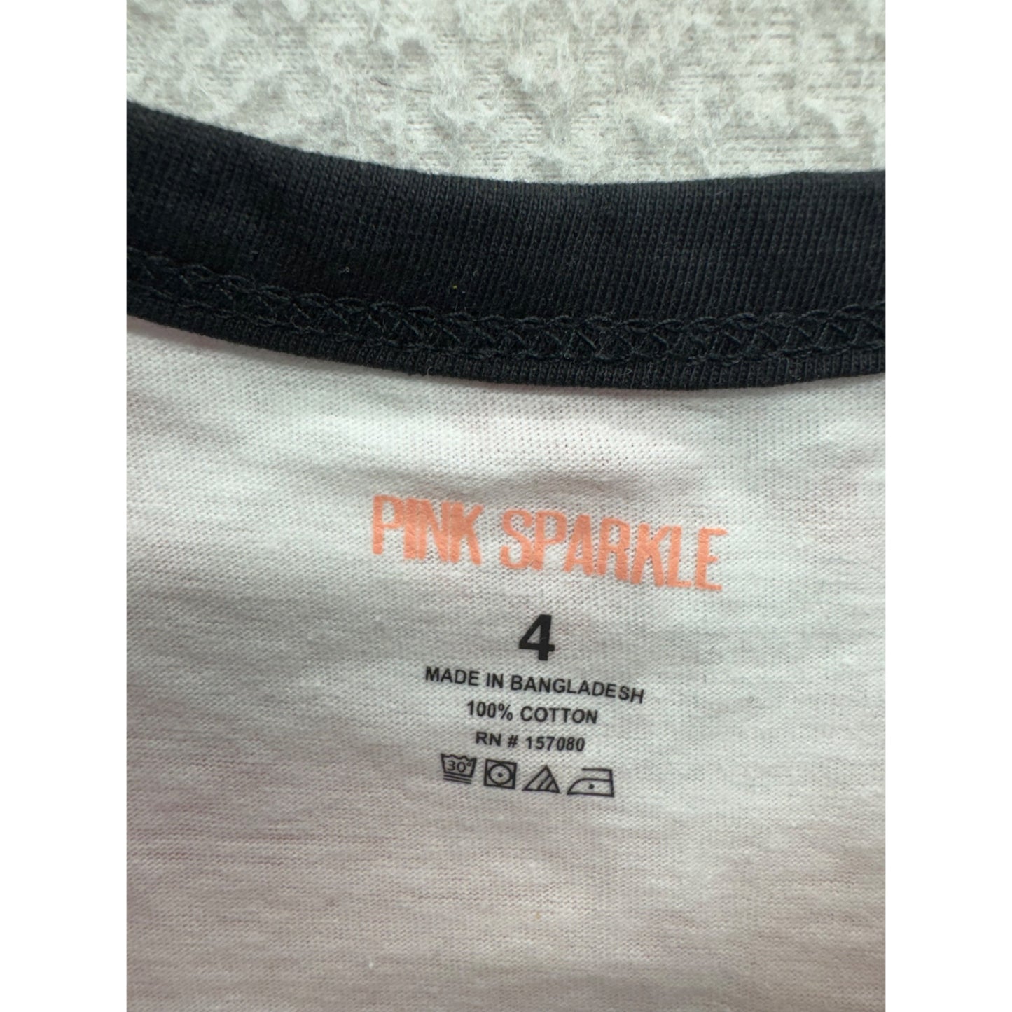 Queen Bee Tie-Dye Graphic Knot Front Tee Pink Sparkle Size 4 Cotton #9335