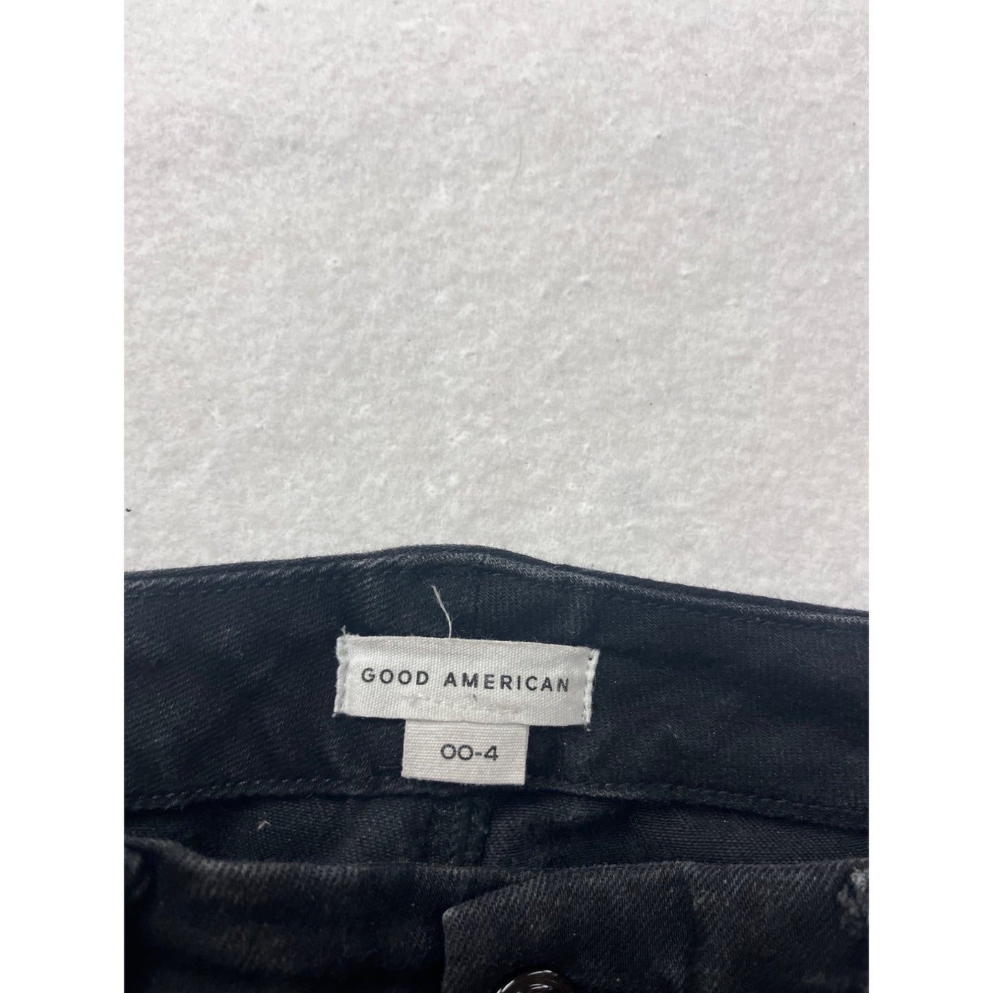 Good American Womens Black Straight-Leg Jeans Size 00-4 #8886