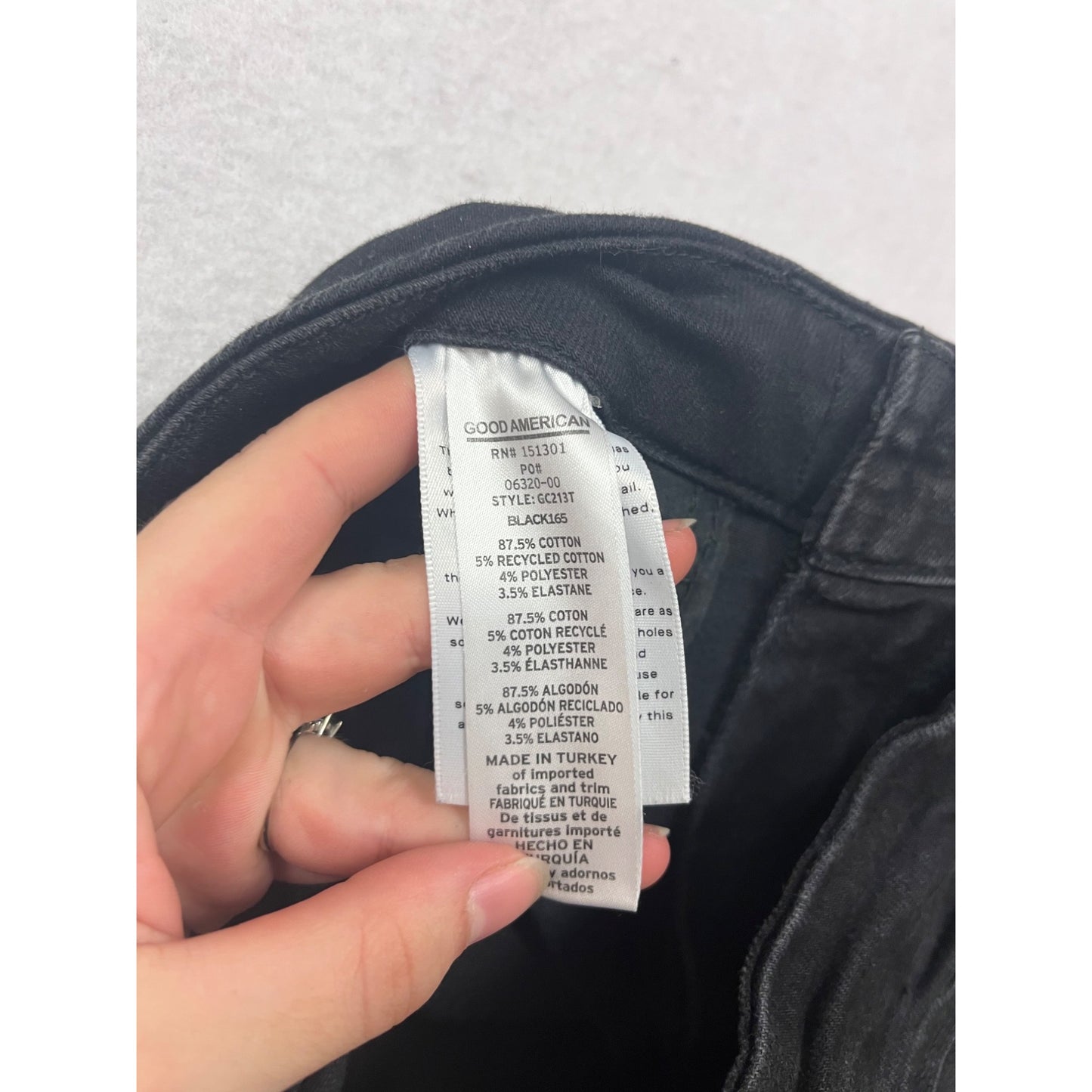 Good American Womens Black Straight-Leg Jeans Size 00-4 #8886