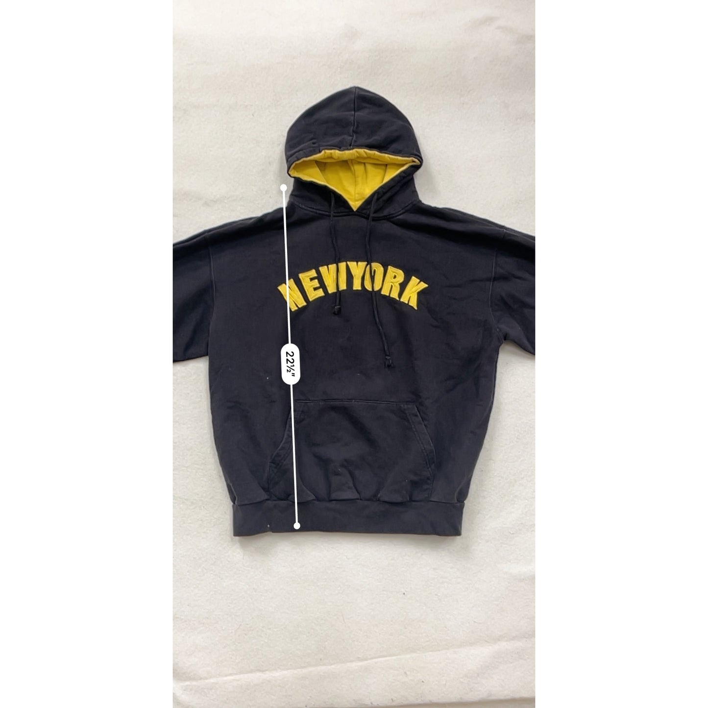 Black & Yellow "New York" Hoodie By R.A.G. Mens XL #8270