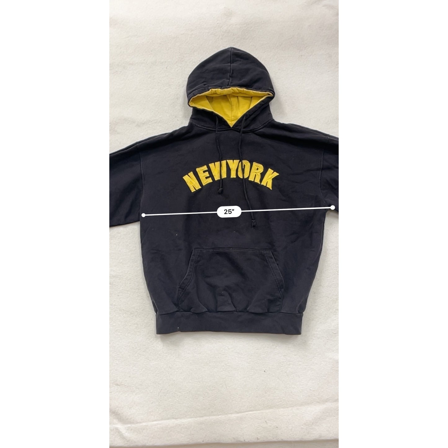 Black & Yellow "New York" Hoodie By R.A.G. Mens XL #8270