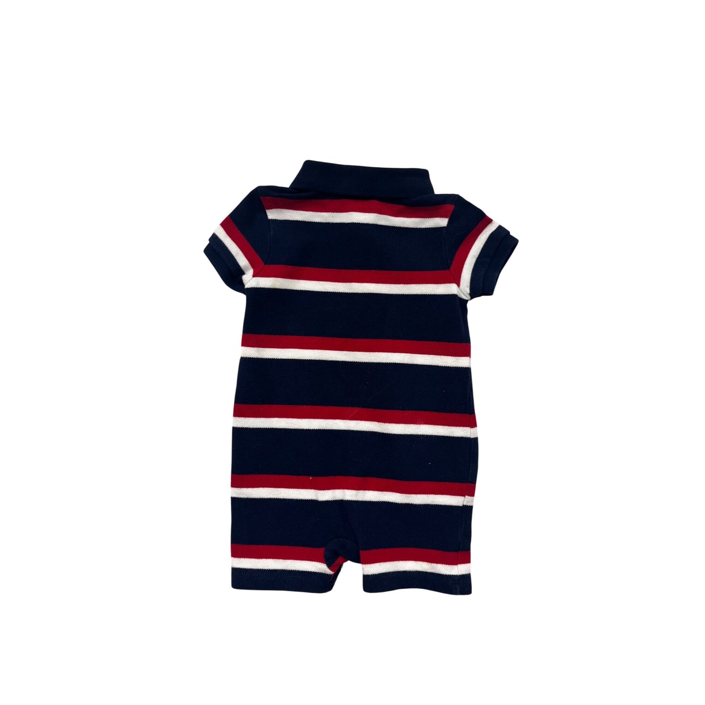 Ralph Lauren Baby Boy 6M Striped Polo Romper Red/White/Navy #6669
