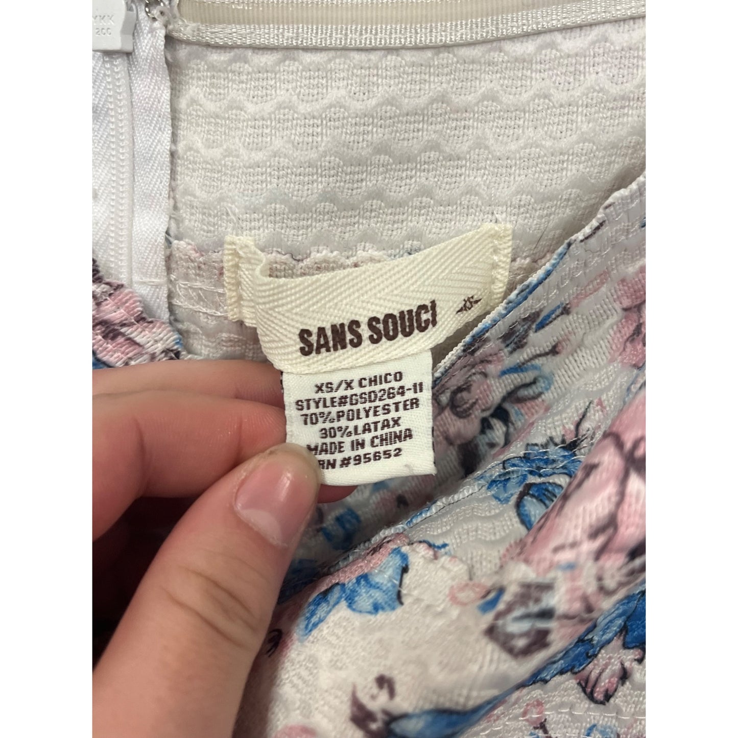Strapless Floral Textured Dress Women’s XS Sans Souci #6949