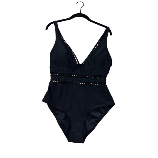 Black One-Piece Swimsuit With Lace Details Love My Curves Size 14W #8996