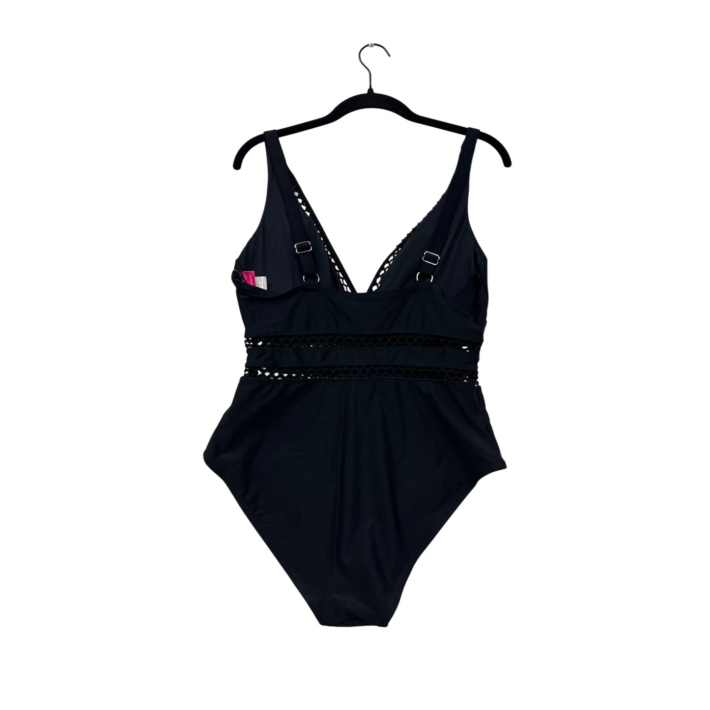 Black One-Piece Swimsuit With Lace Details Love My Curves Size 14W #8996