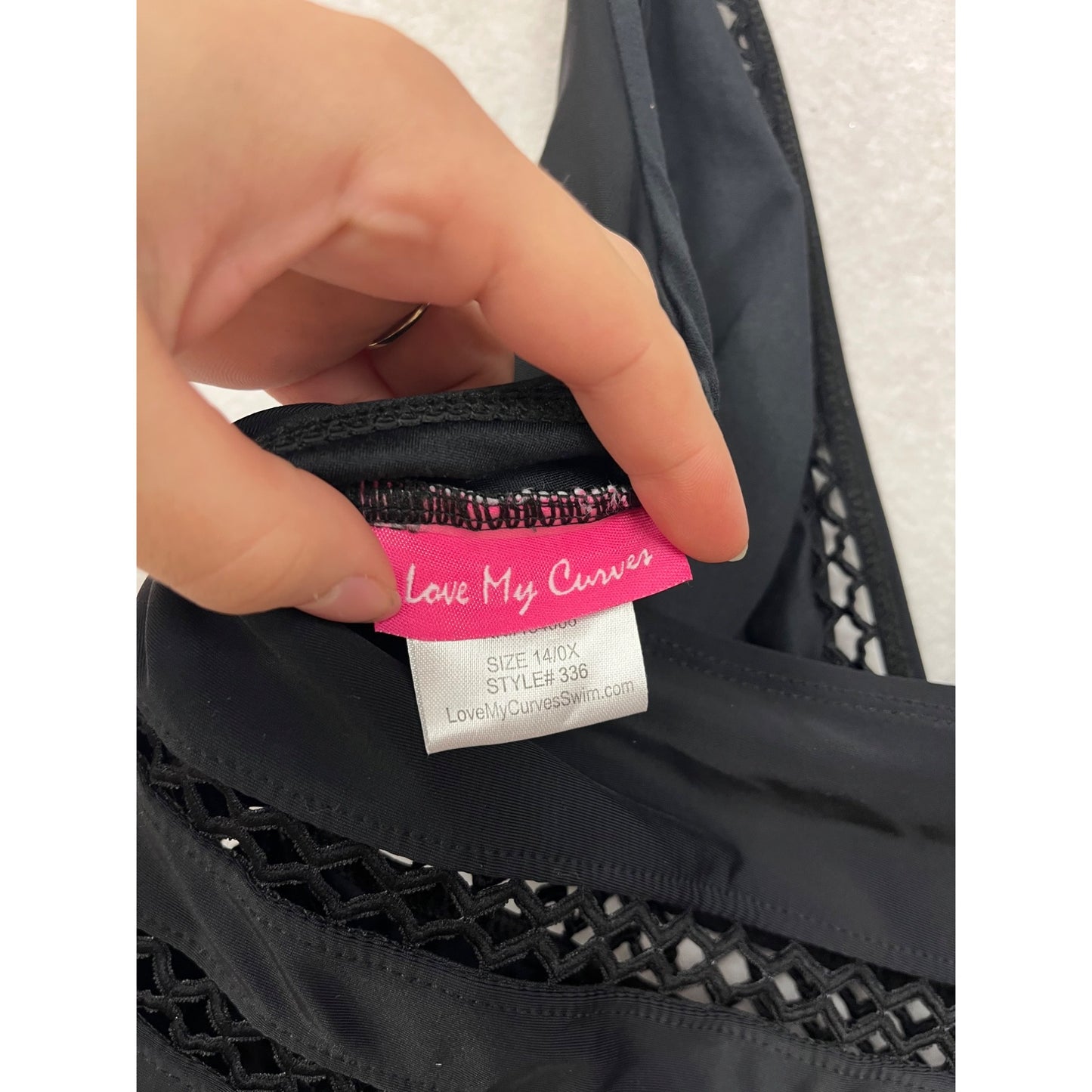 Black One-Piece Swimsuit With Lace Details Love My Curves Size 14W #8996