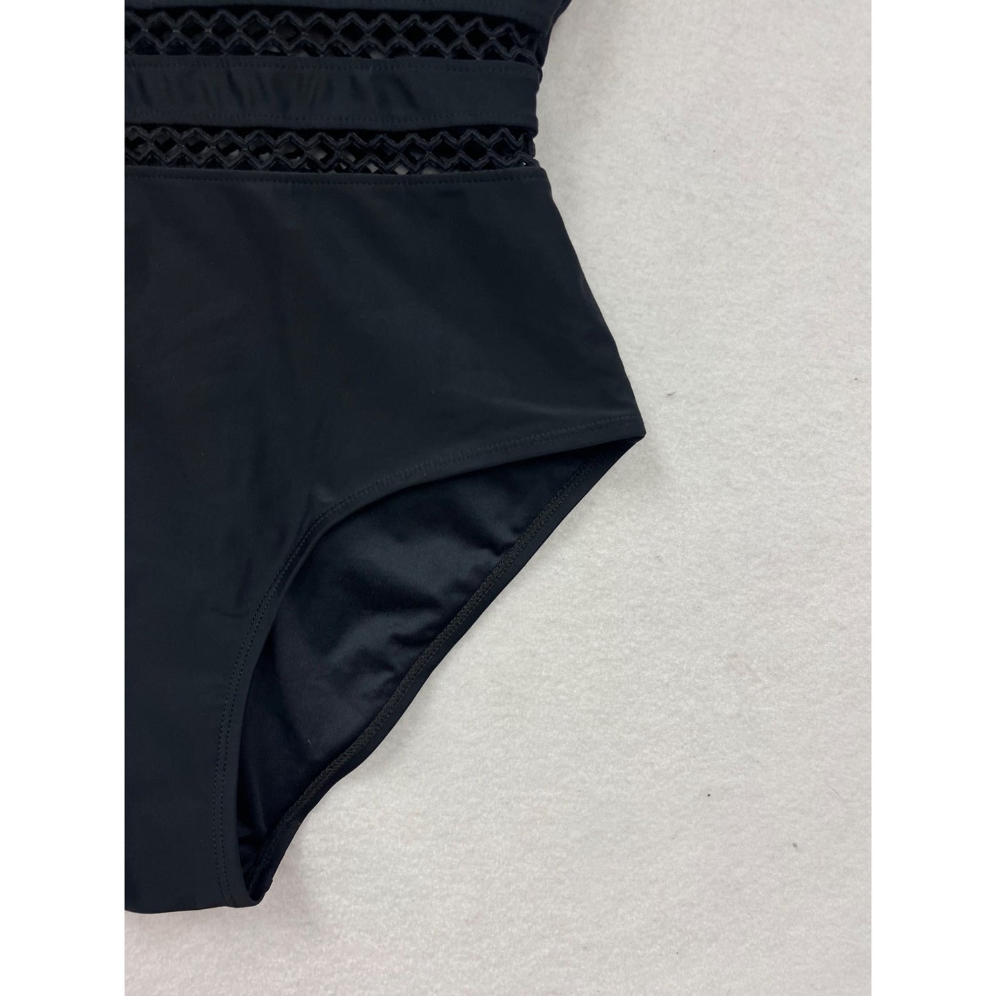 Black One-Piece Swimsuit With Lace Details Love My Curves Size 14W #8996