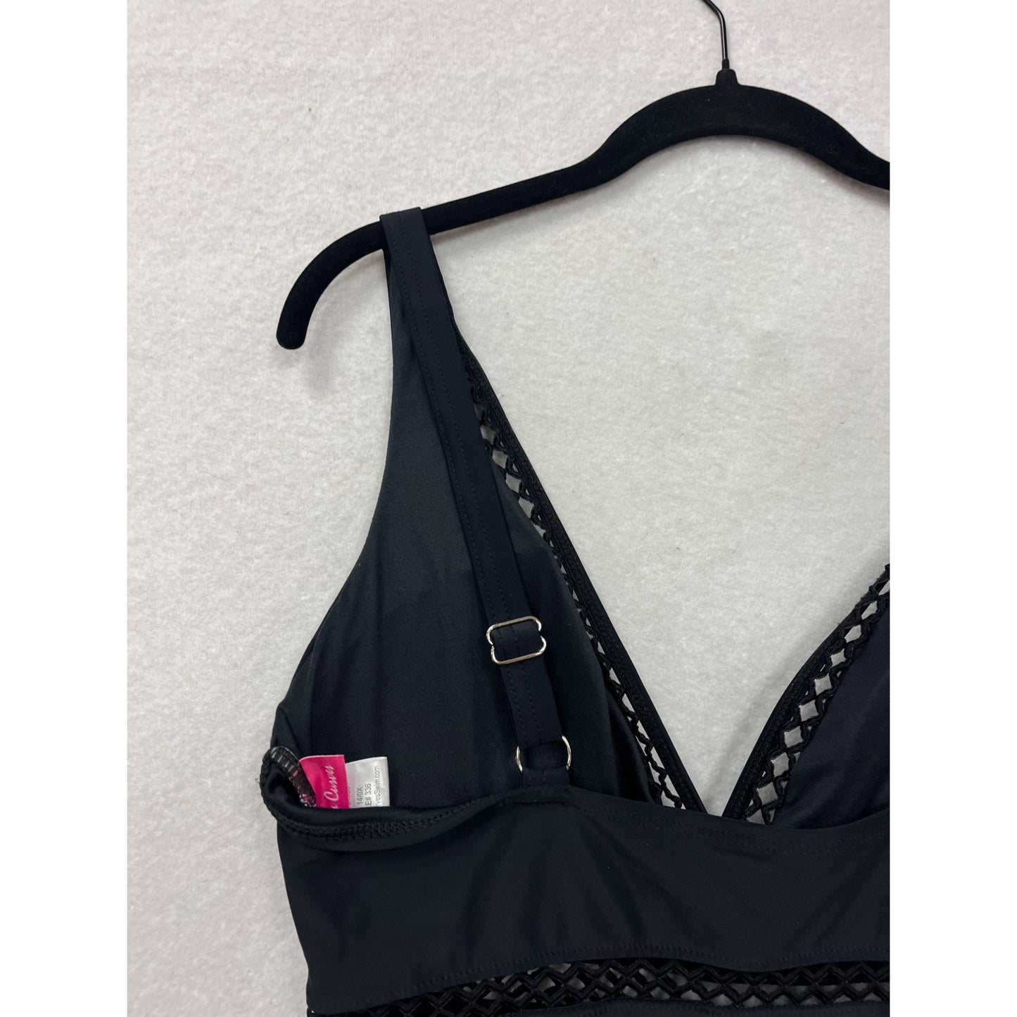 Black One-Piece Swimsuit With Lace Details Love My Curves Size 14W #8996