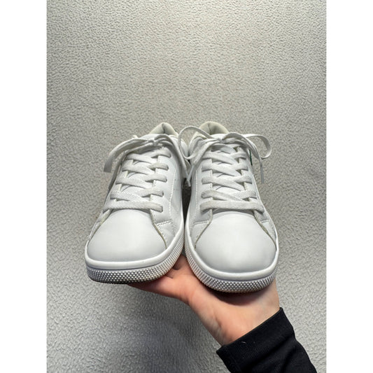 Tretorn White Sneakers With Green Accents Lace-Up Size 9 Pre-Owned #9792