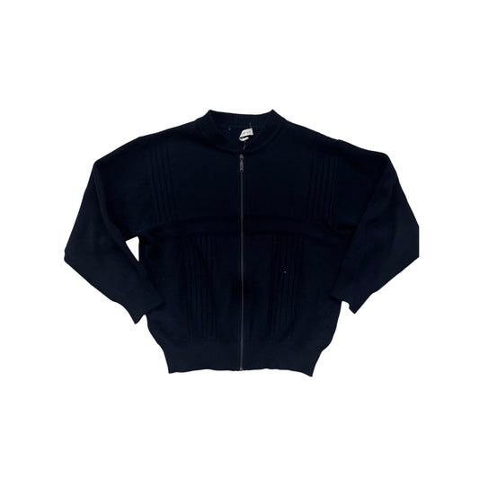 Vintage Breidhof Mens Black Full-Zip Sweater Jacket 2XL Made In West Germany #6578