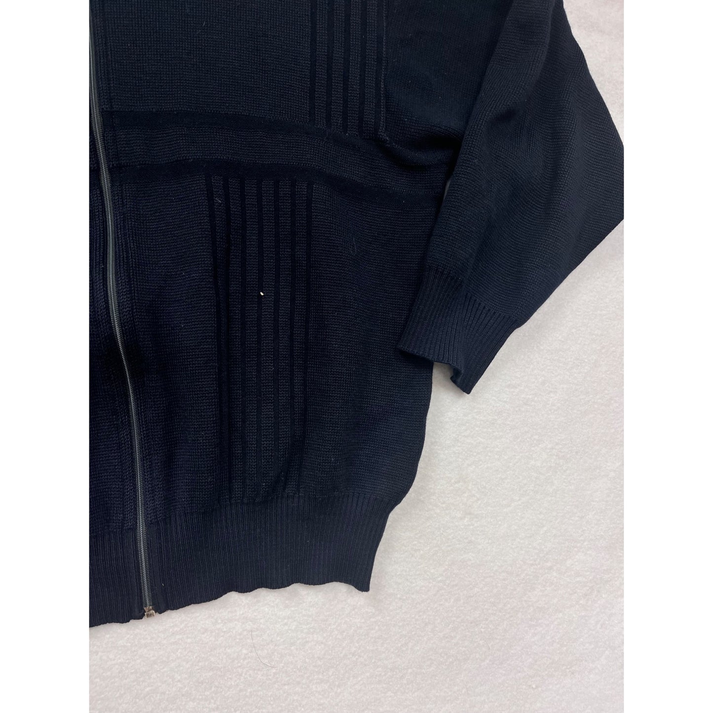 Vintage Breidhof Mens Black Full-Zip Sweater Jacket 2XL Made In West Germany #6578