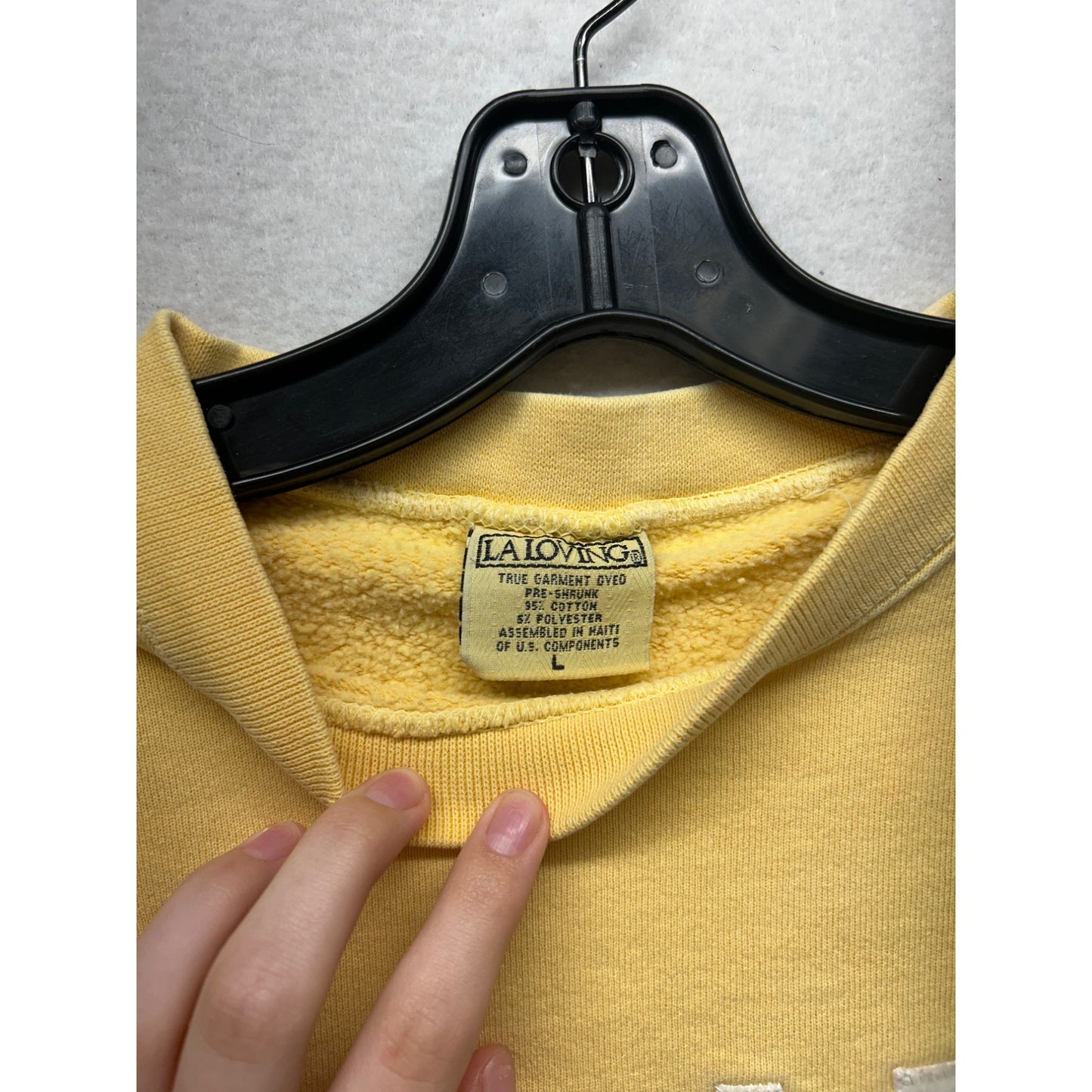 Vintage La Loving Delano Yellow Crewneck Sweatshirt L #172A
