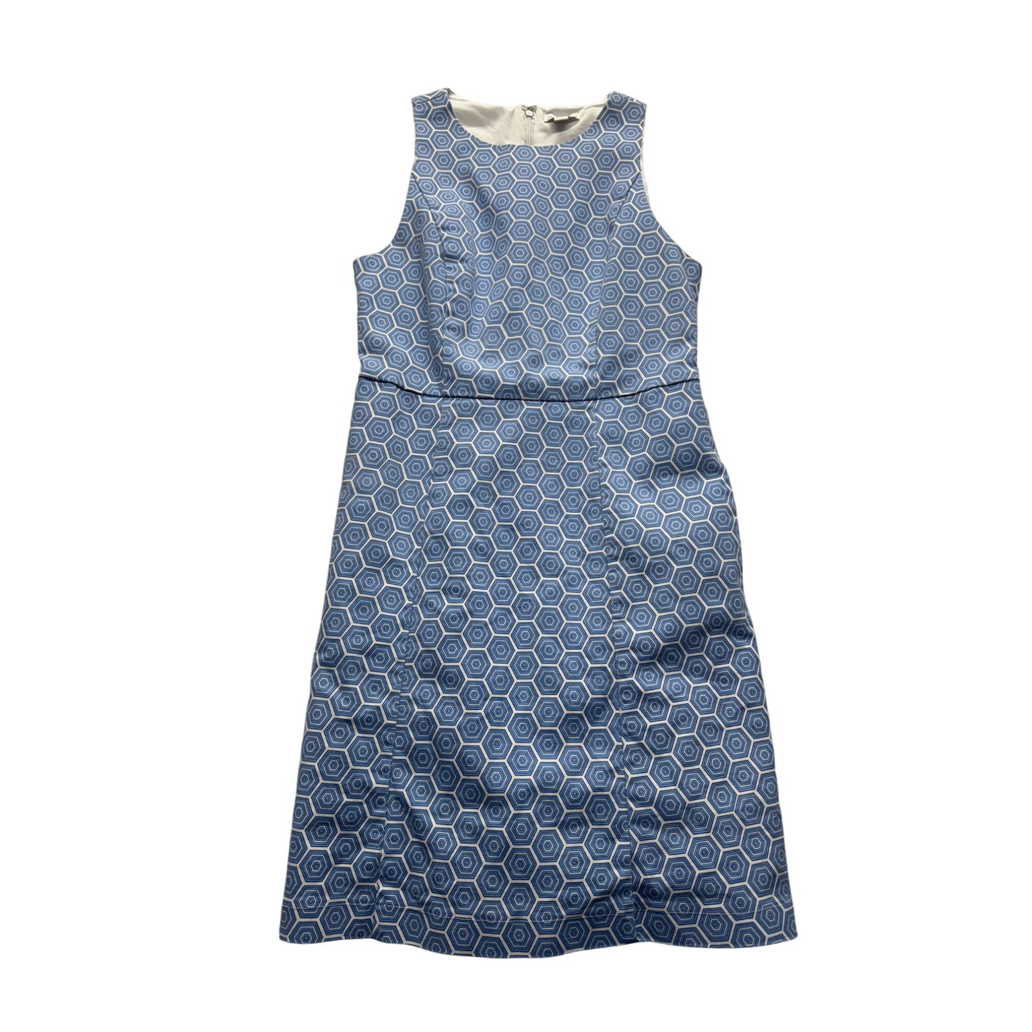 Gap Blue Hexagonal Print Sleeveless Dress Size 4 With Pockets #9139