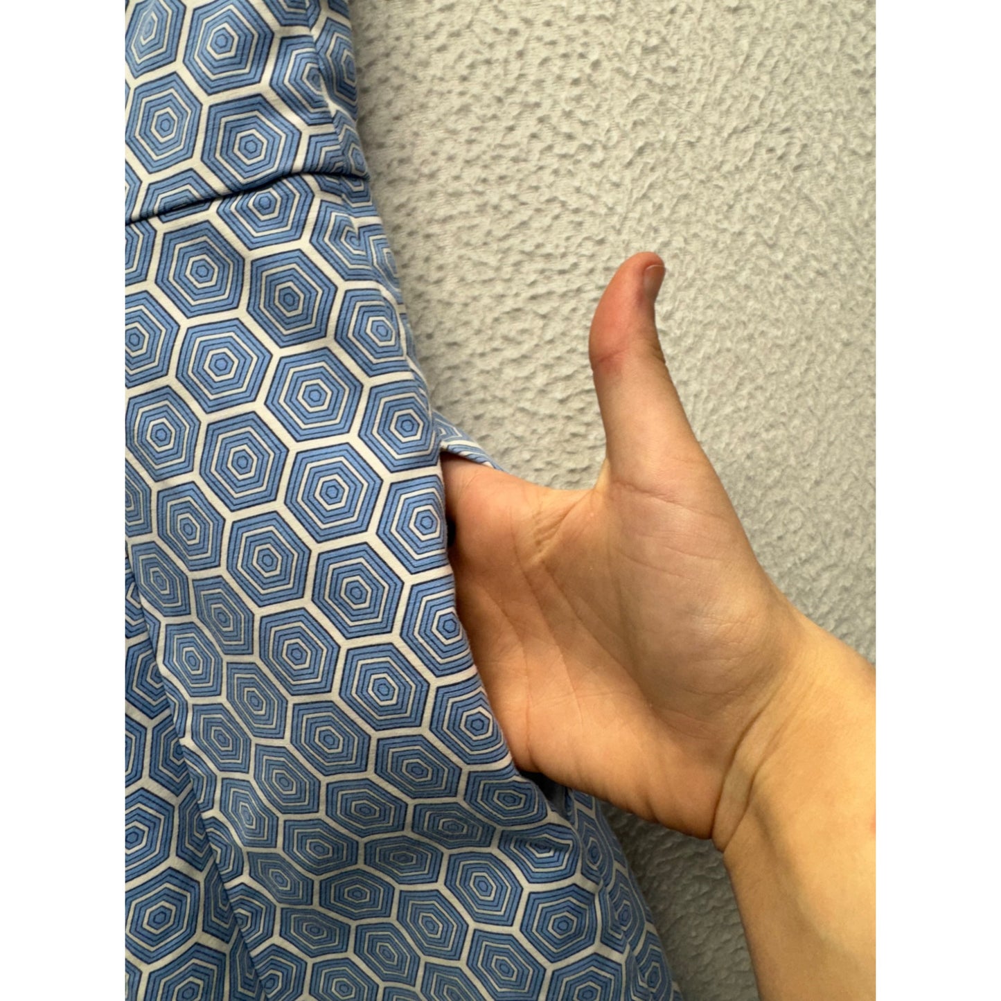 Gap Blue Hexagonal Print Sleeveless Dress Size 4 With Pockets #9139