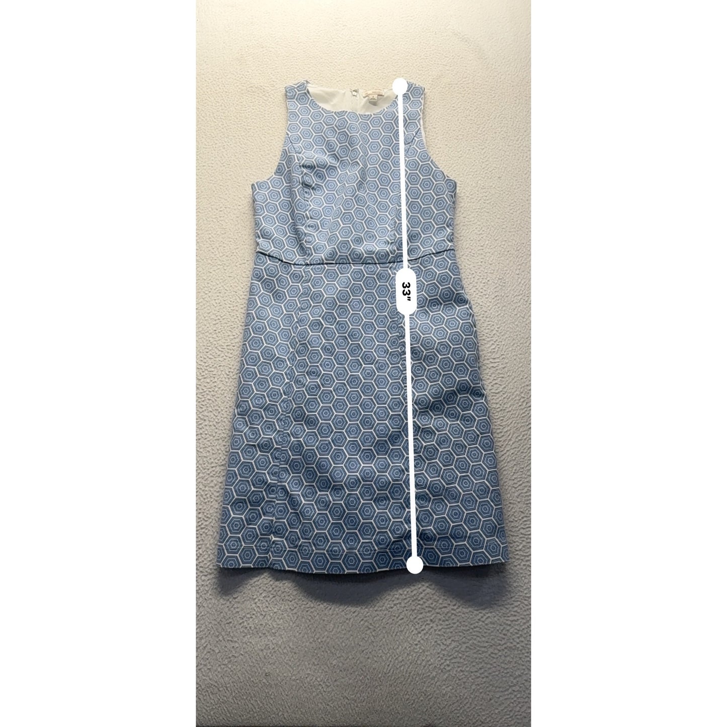 Gap Blue Hexagonal Print Sleeveless Dress Size 4 With Pockets #9139