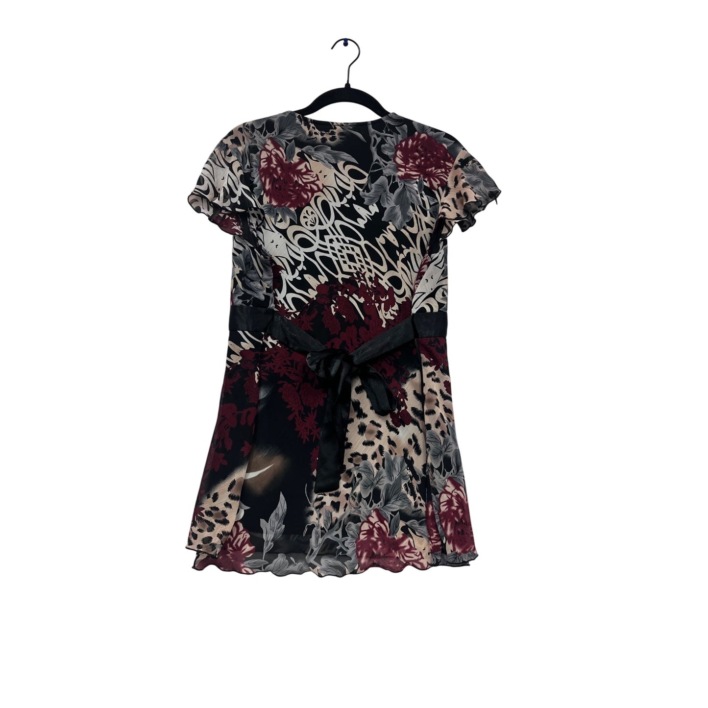 Dressbarn  Floral & Animal Print V-Neck Dress Size L #694A
