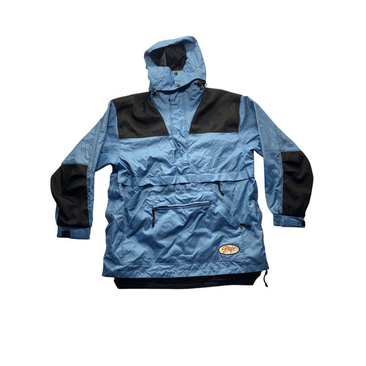 Vintage Drift Mens Blue & Black Hooded Pullover Jacket #7324
