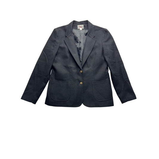 Vintage Hunter Sportswear Blazer Jacket Size 14 Black Wool #7988