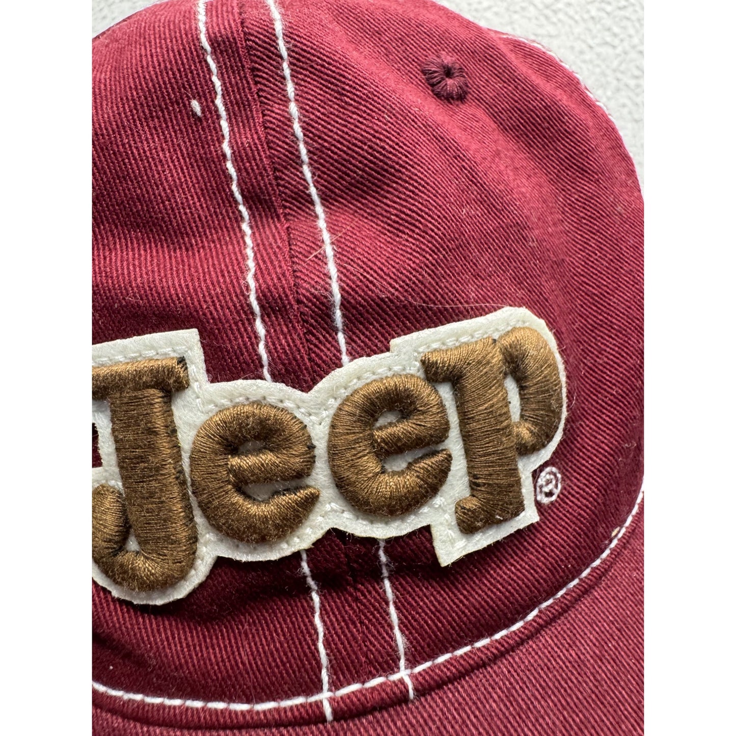 Jeep Red Adjustable Baseball Cap With Embroidered Logo #9697