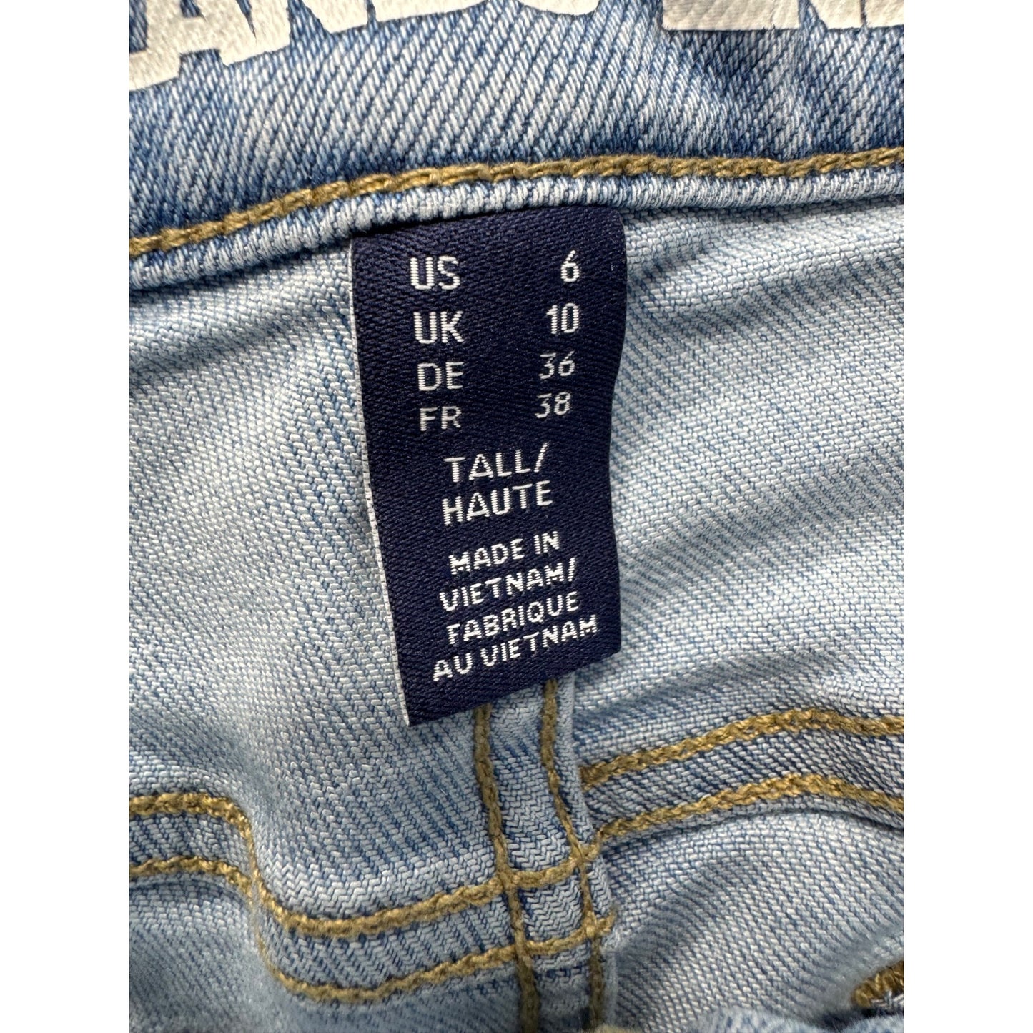 Lands' End Tall Straight Leg Jeans Size 6 Light Wash Cotton Blend #320B