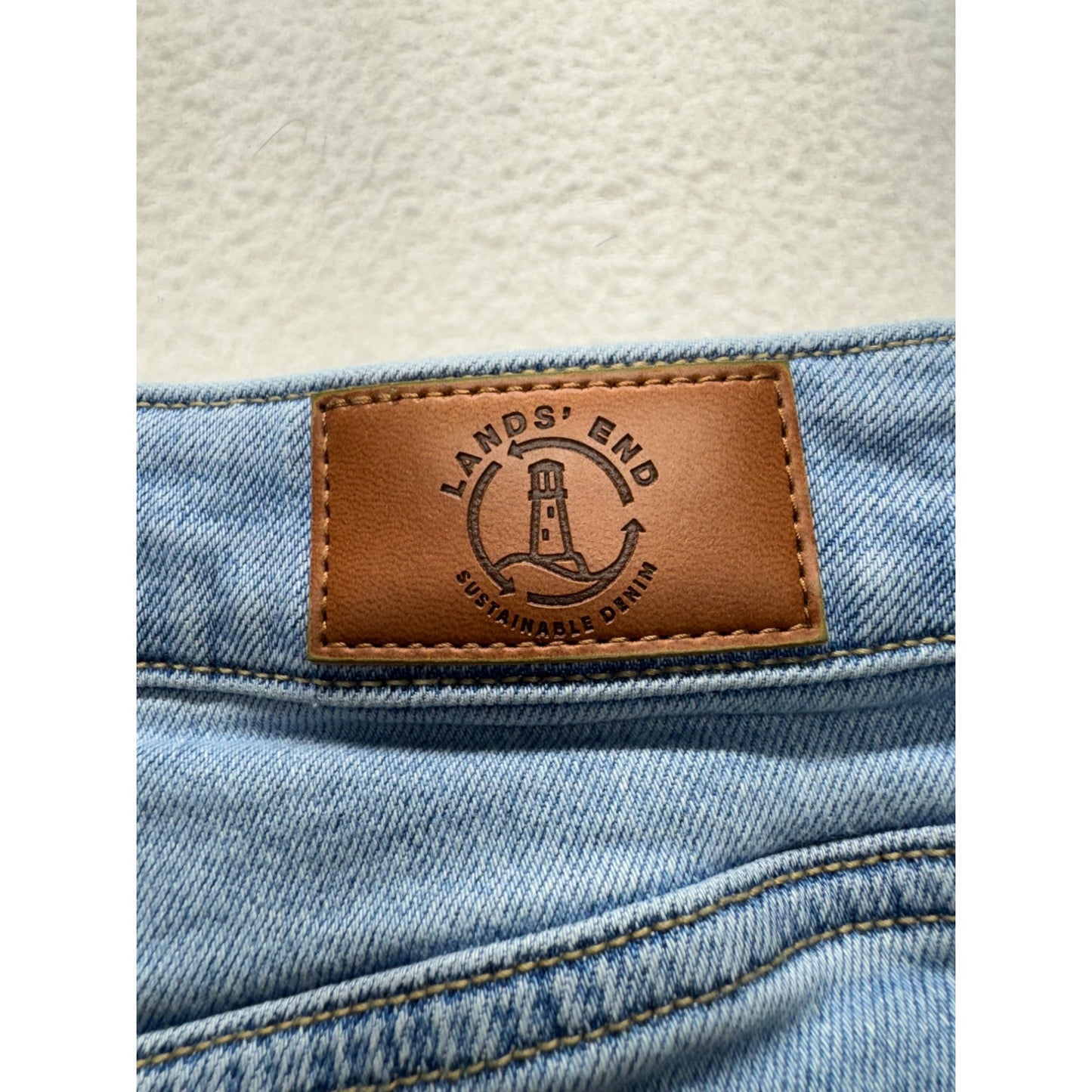 Lands' End Tall Straight Leg Jeans Size 6 Light Wash Cotton Blend #320B