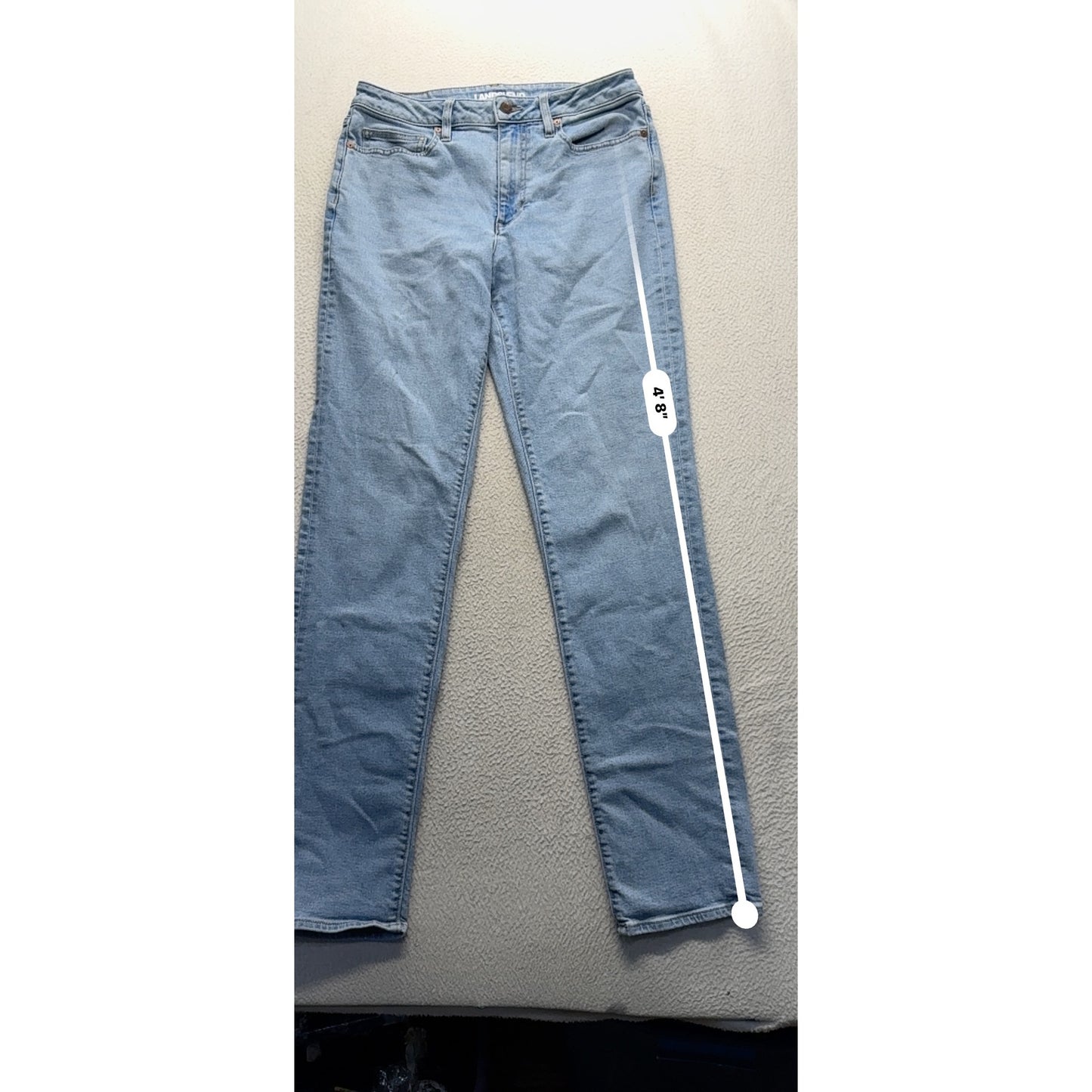 Lands' End Tall Straight Leg Jeans Size 6 Light Wash Cotton Blend #320B