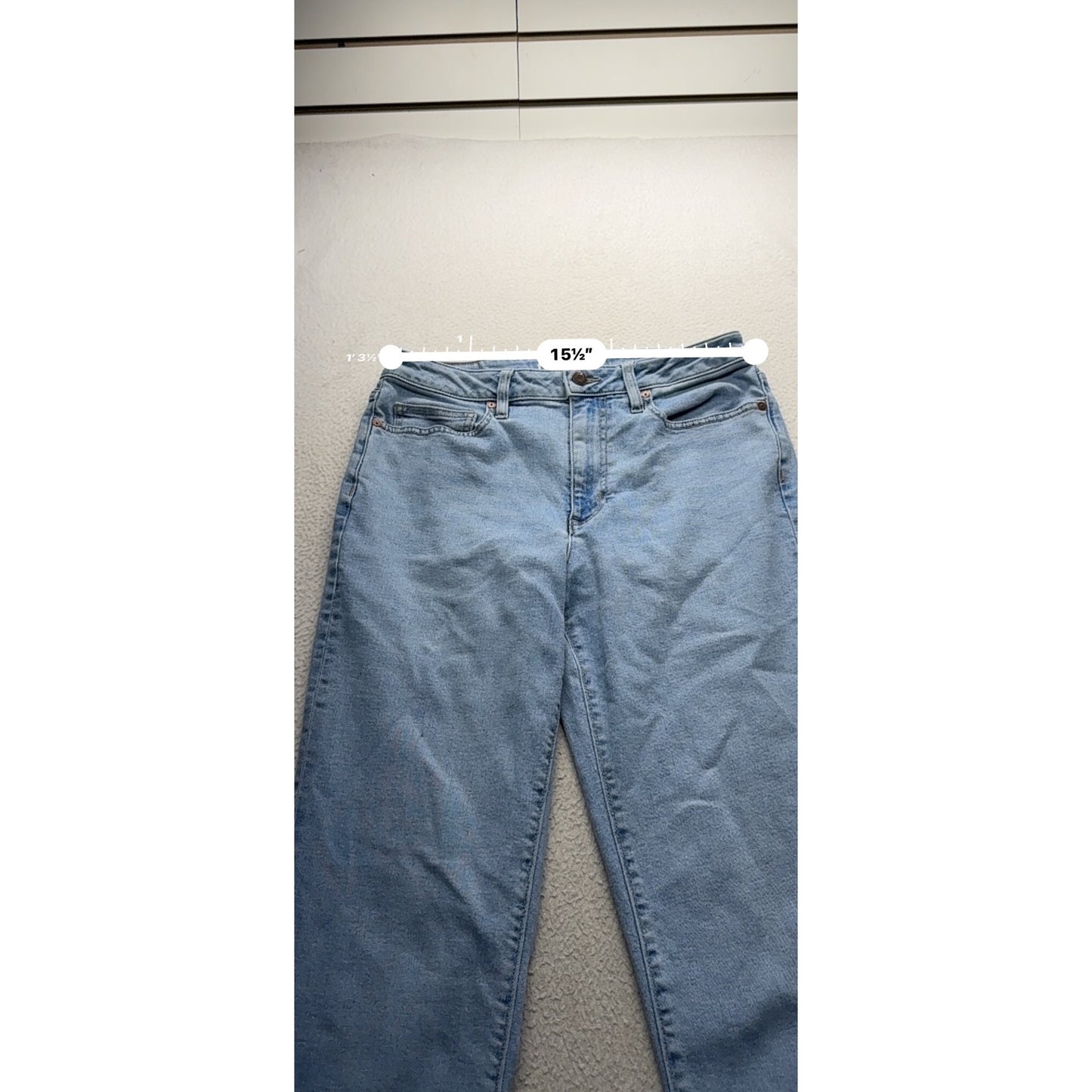 Lands' End Tall Straight Leg Jeans Size 6 Light Wash Cotton Blend #320B