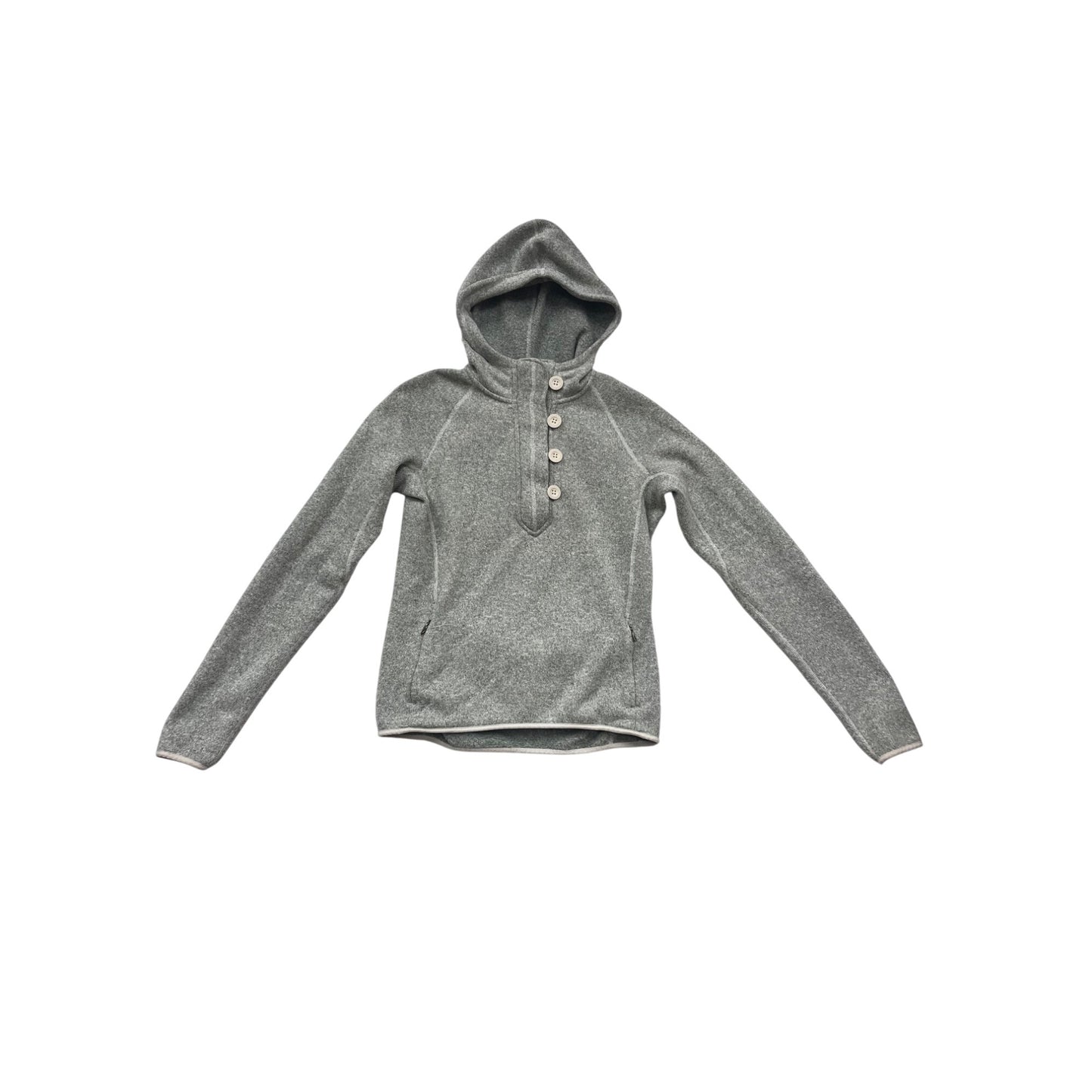 The North Face Gray Hooded Pullover Sweater M Polyester #573A