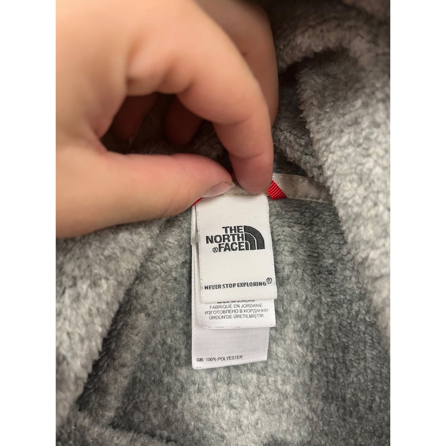 The North Face Gray Hooded Pullover Sweater M Polyester #573A