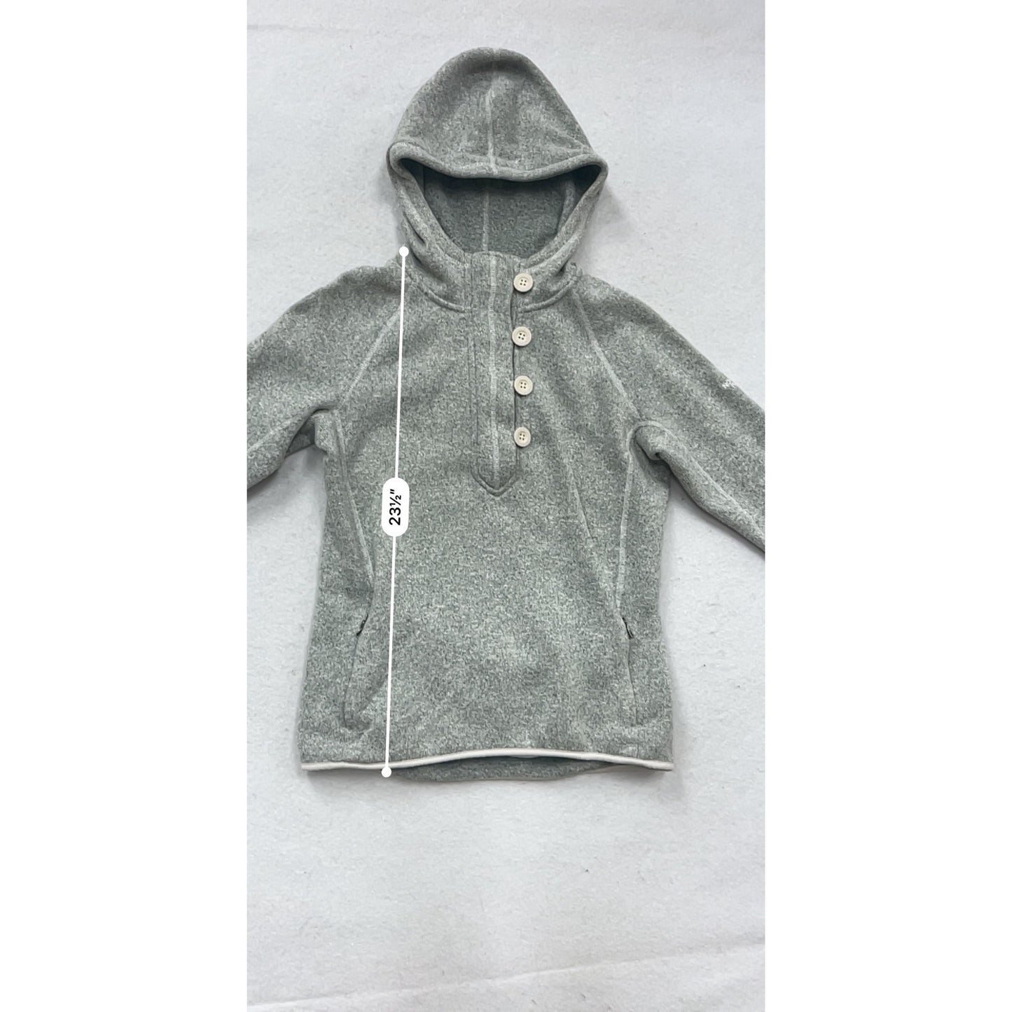 The North Face Gray Hooded Pullover Sweater M Polyester #573A