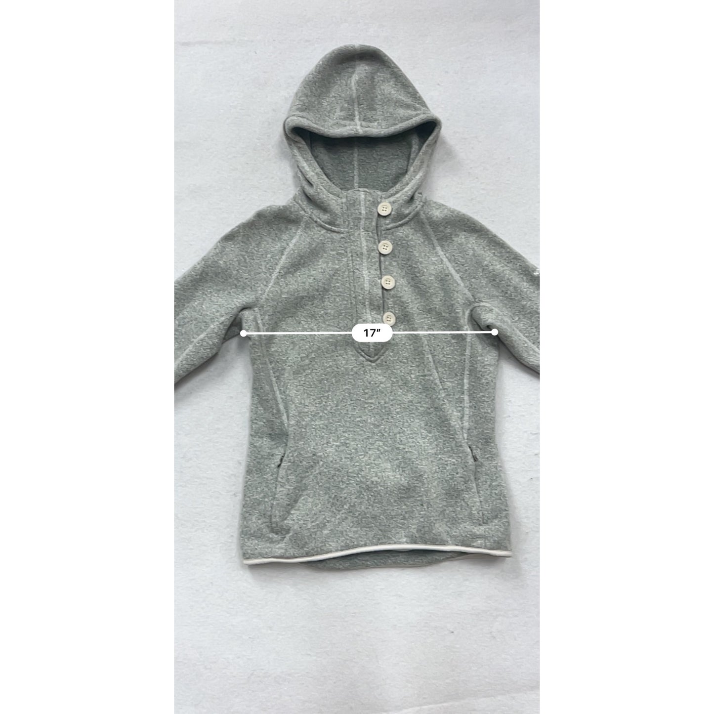 The North Face Gray Hooded Pullover Sweater M Polyester #573A