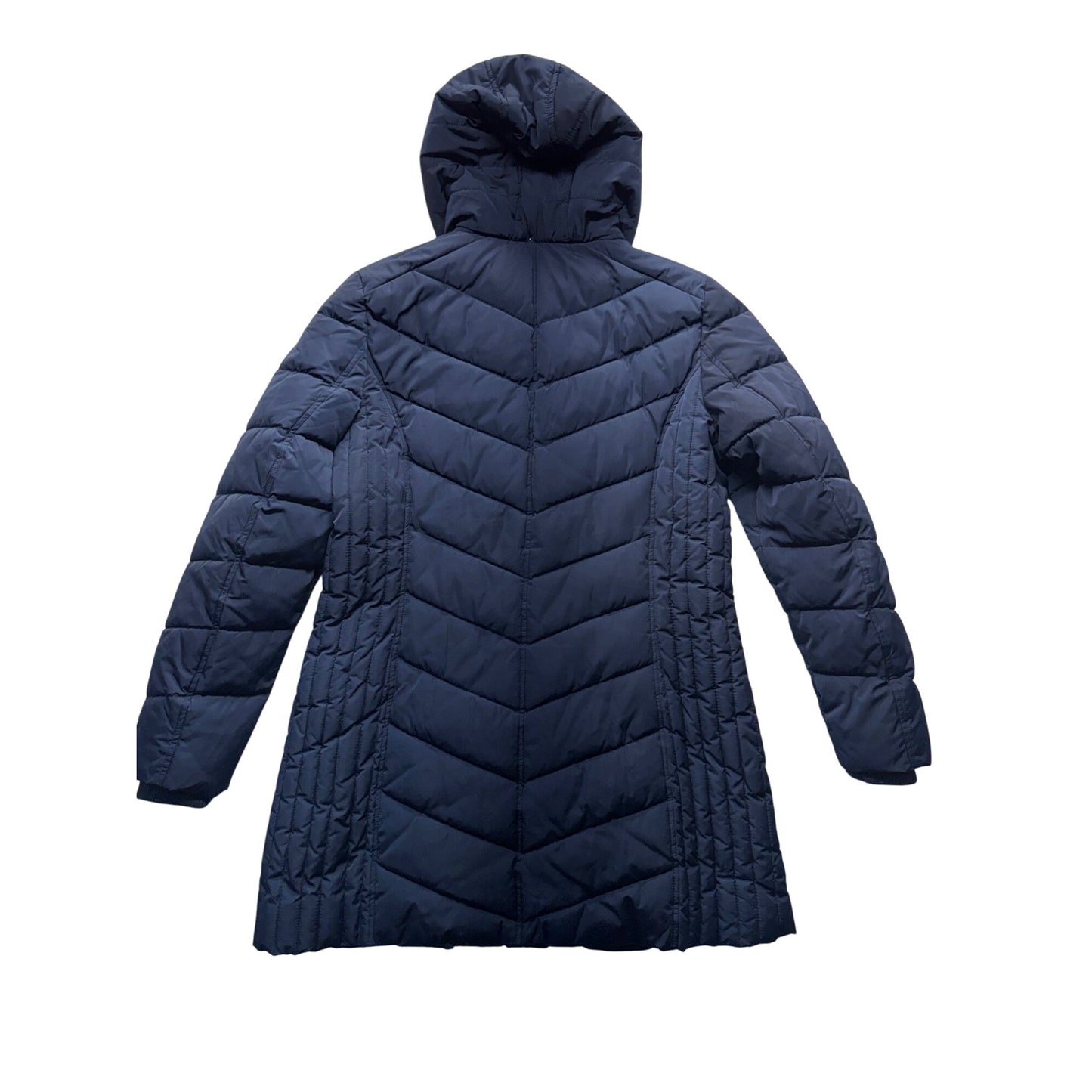 Tommy Hilfiger Navy Hooded Quilted Puffer Coat With Zip Pockets Size M #130B