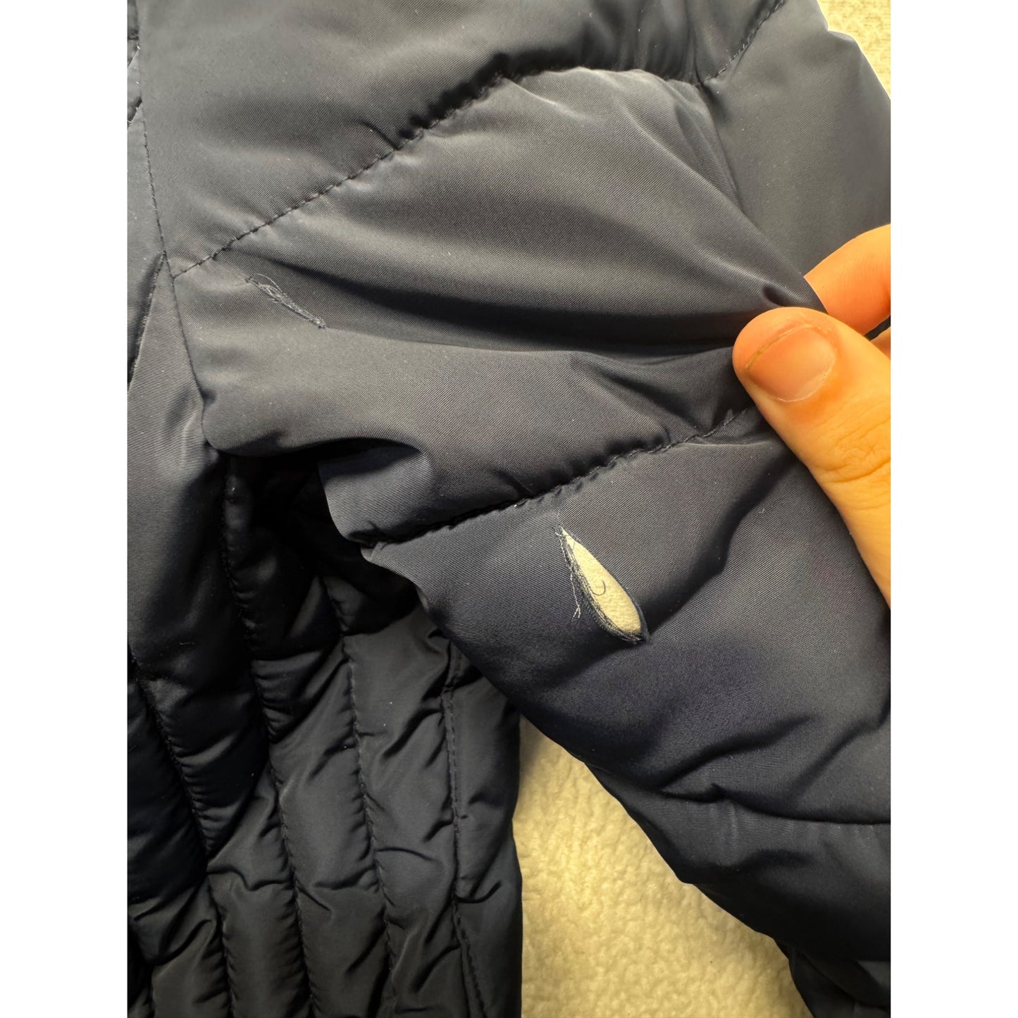 Tommy Hilfiger Navy Hooded Quilted Puffer Coat With Zip Pockets Size M #130B