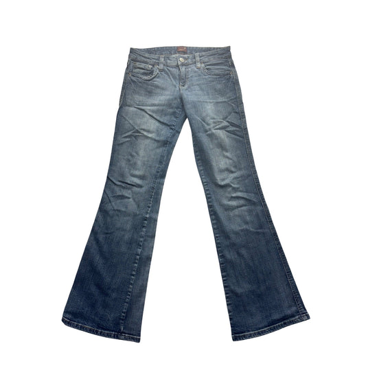 Underground Soul Flare-Leg Jeans Size 5 Medium Wash Embroidered pockets #17B