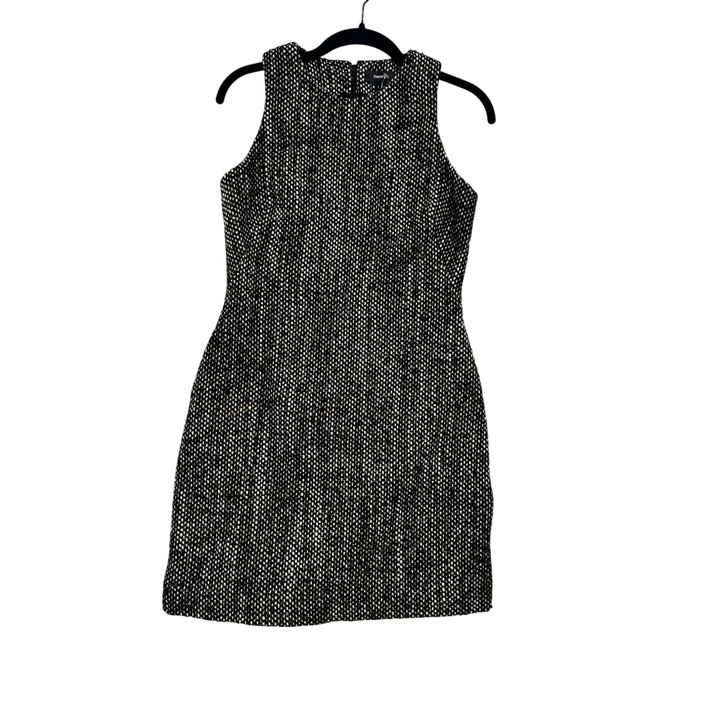Theory Sleeveless Tweed Dress Size 2 Black & White Wool #499A
