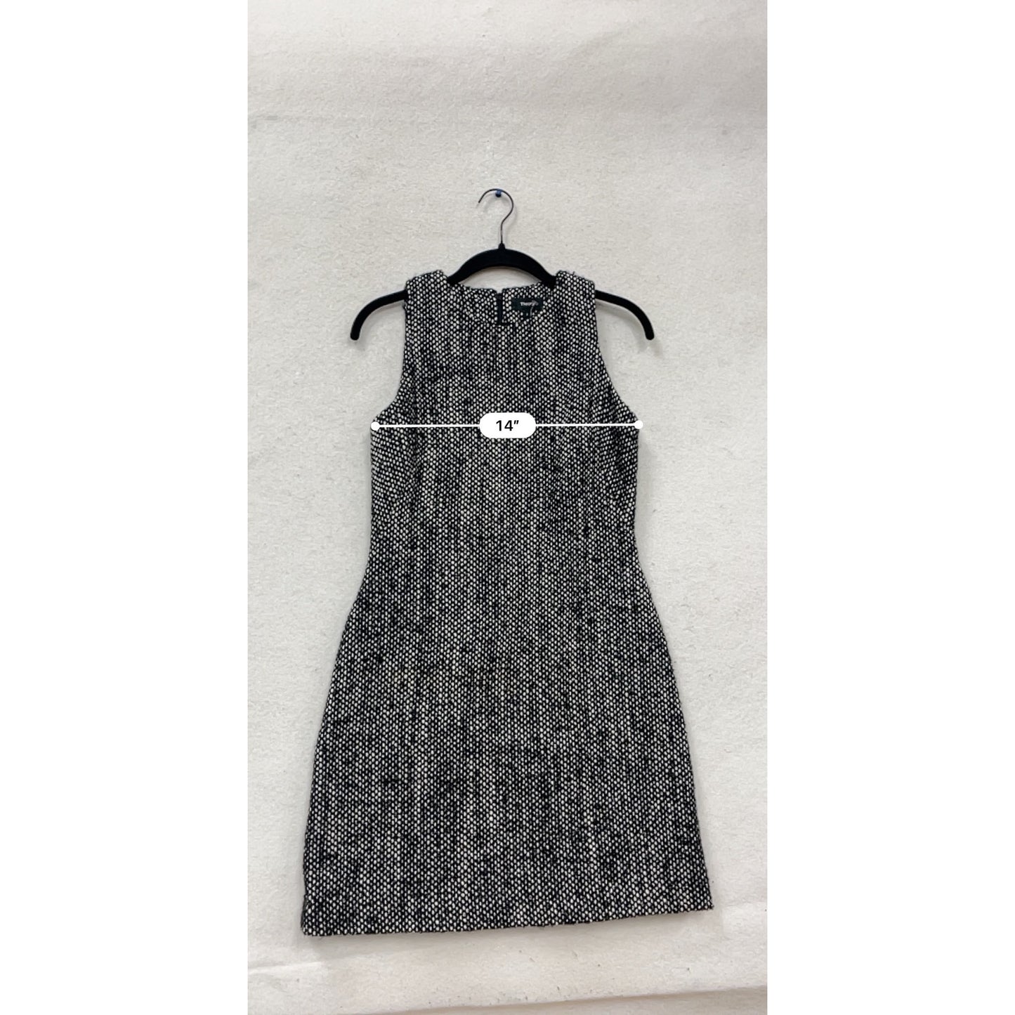 Theory Sleeveless Tweed Dress Size 2 Black & White Wool #499A
