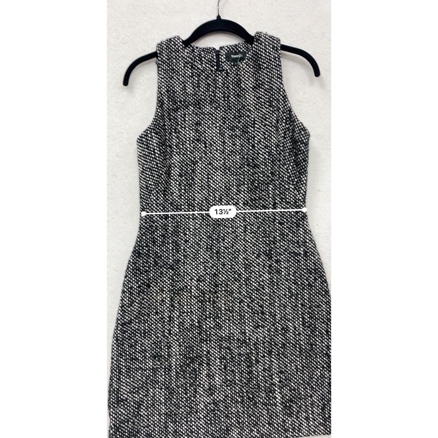 Theory Sleeveless Tweed Dress Size 2 Black & White Wool #499A