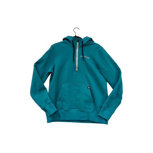 Polaris Womens Teal Hoodie Sweatshirt With Half-Zip Front & Kangaroo Pocket Size M #6927