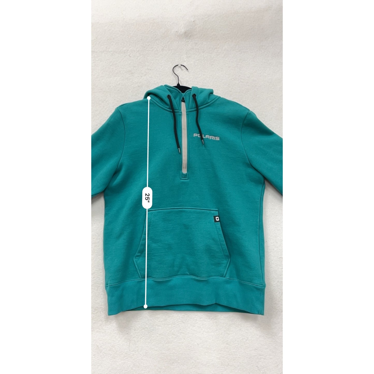 Polaris Womens Teal Hoodie Sweatshirt With Half-Zip Front & Kangaroo Pocket Size M #6927
