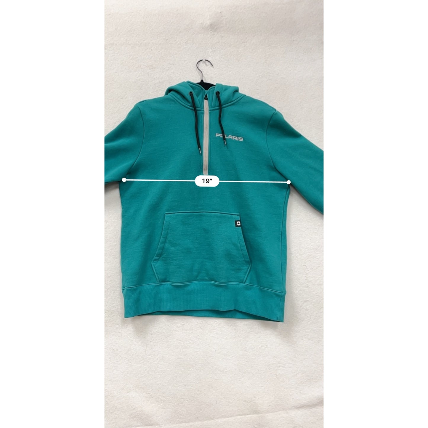 Polaris Womens Teal Hoodie Sweatshirt With Half-Zip Front & Kangaroo Pocket Size M #6927