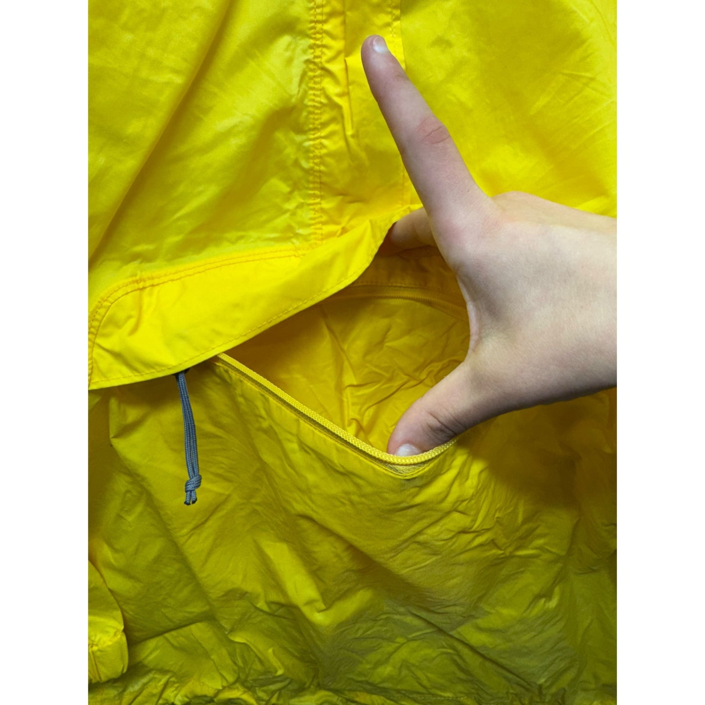 Mountain Equipment Co-Op Yellow Pullover Rain Jacket Hooded Large #9735